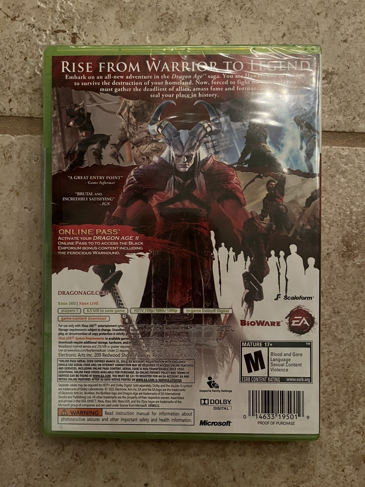 Dragon Age 2 II (Xbox 360, 2011) Orignal White Label Release New Factory Sealed