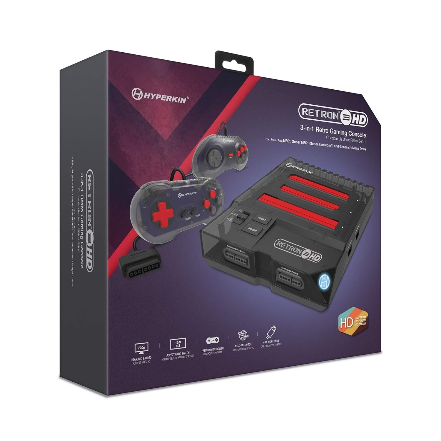 Hyperkin RetroN 3 HD 3-in-1 Gaming Console Space Black – Retron – Brand New