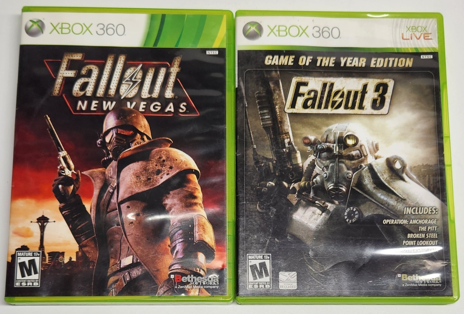 FallOut 3 (2008) & FallOut New Vegas (2012) Lot of 2 (Microsoft XBox) Tested