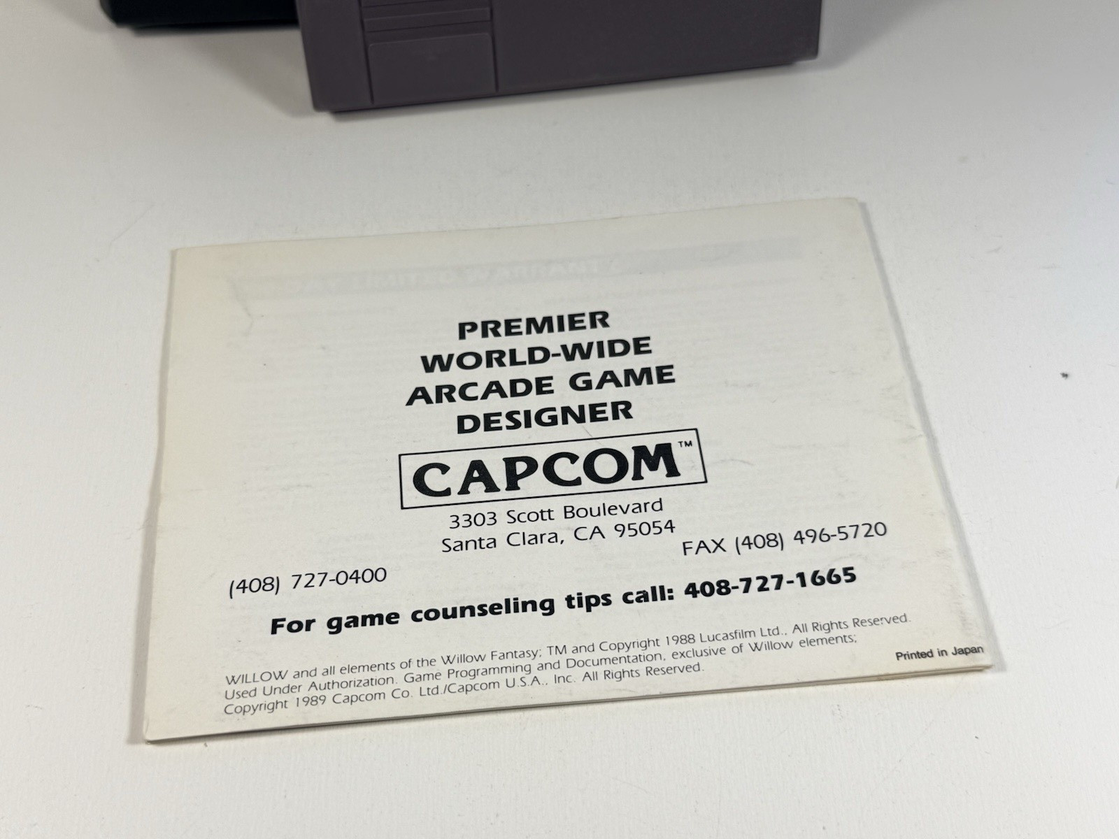 Willow – NES Nintendo Original Movie Game w/ INSTRUCTIONS MANUAL BOOKLET