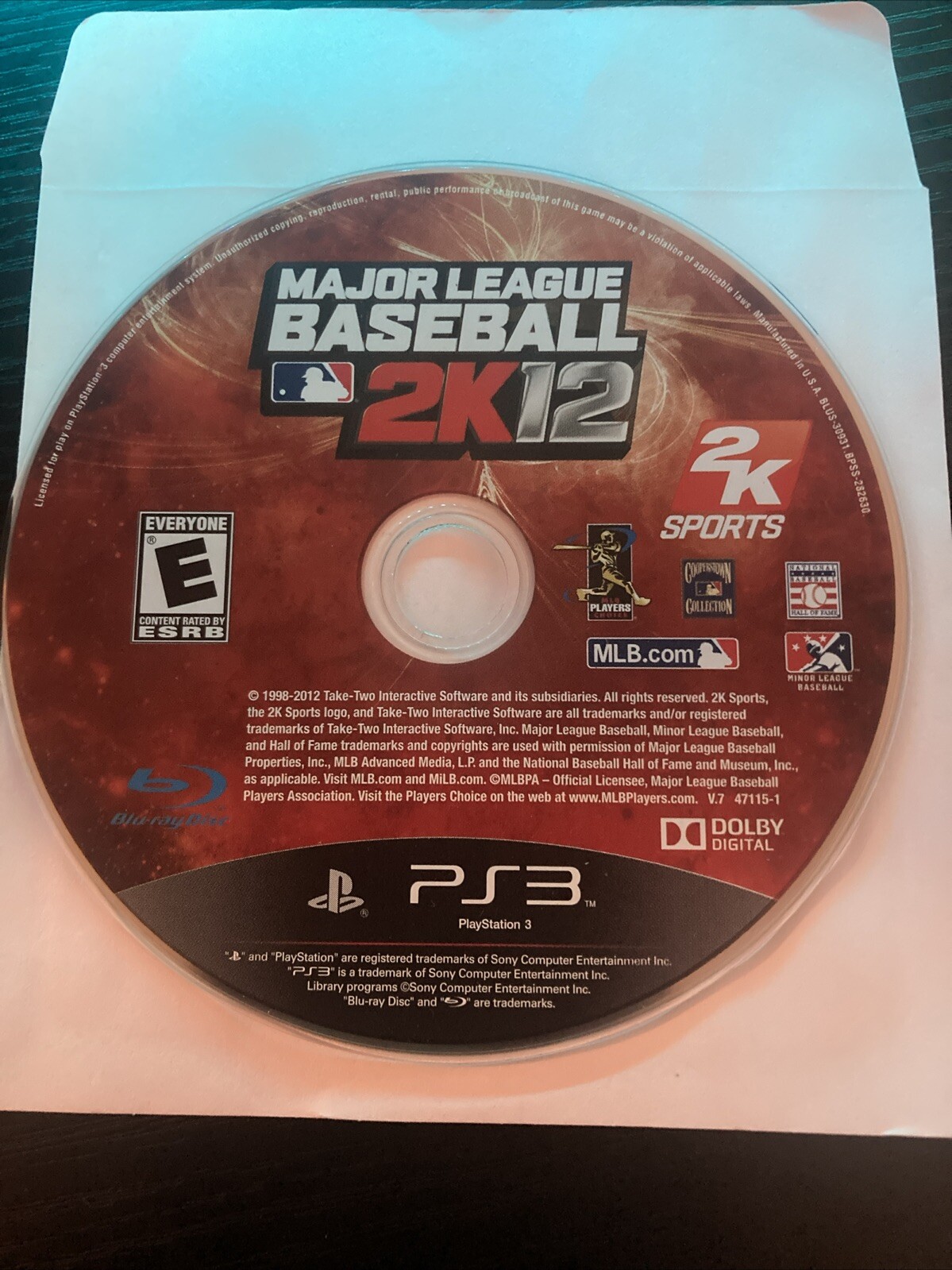 Major League Baseball 2K12 (Sony PlayStation 3, 2012)