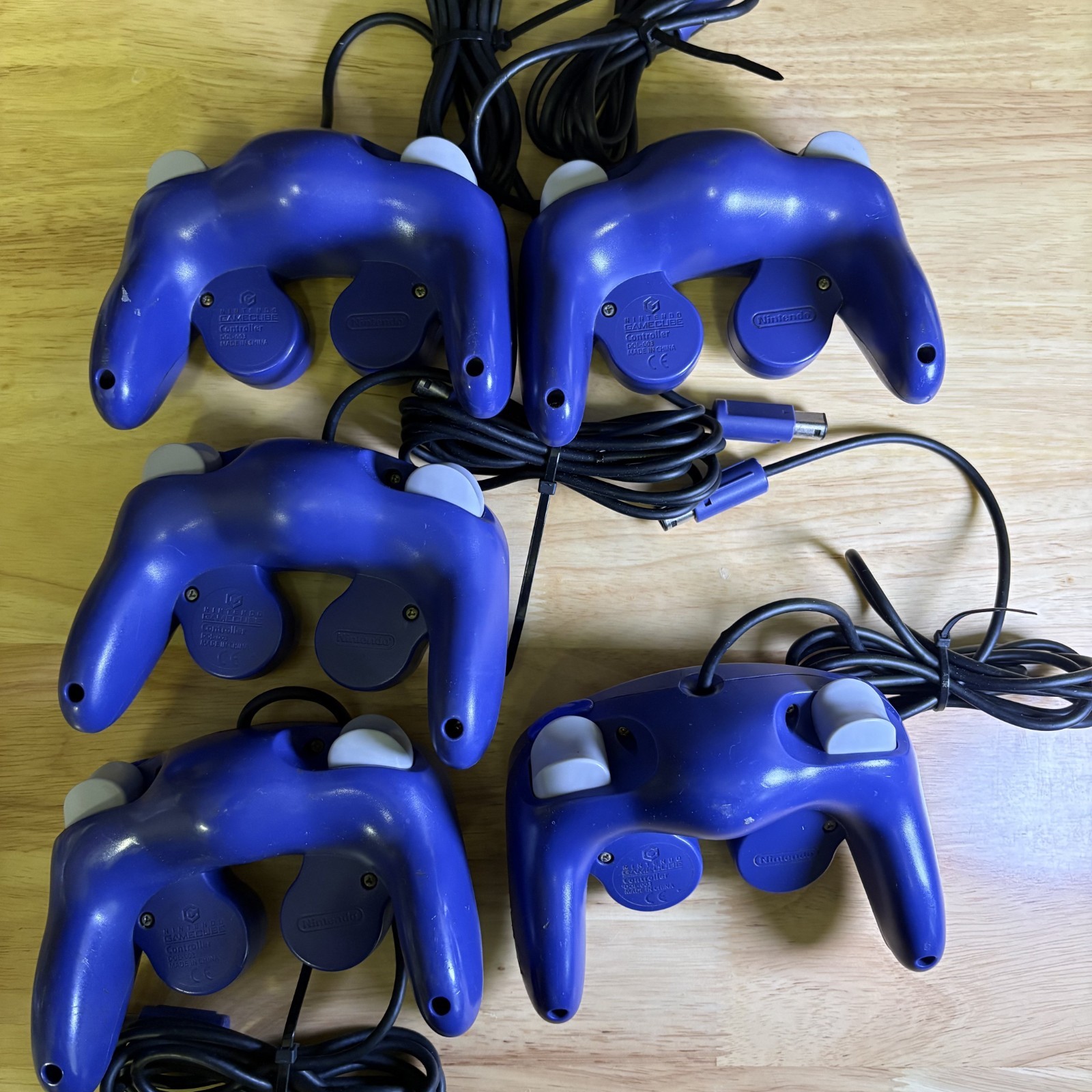Lot 5 Nintendo Gamecube Indigo Controller OEM DOL-003 Purple UNTESTED PARTS