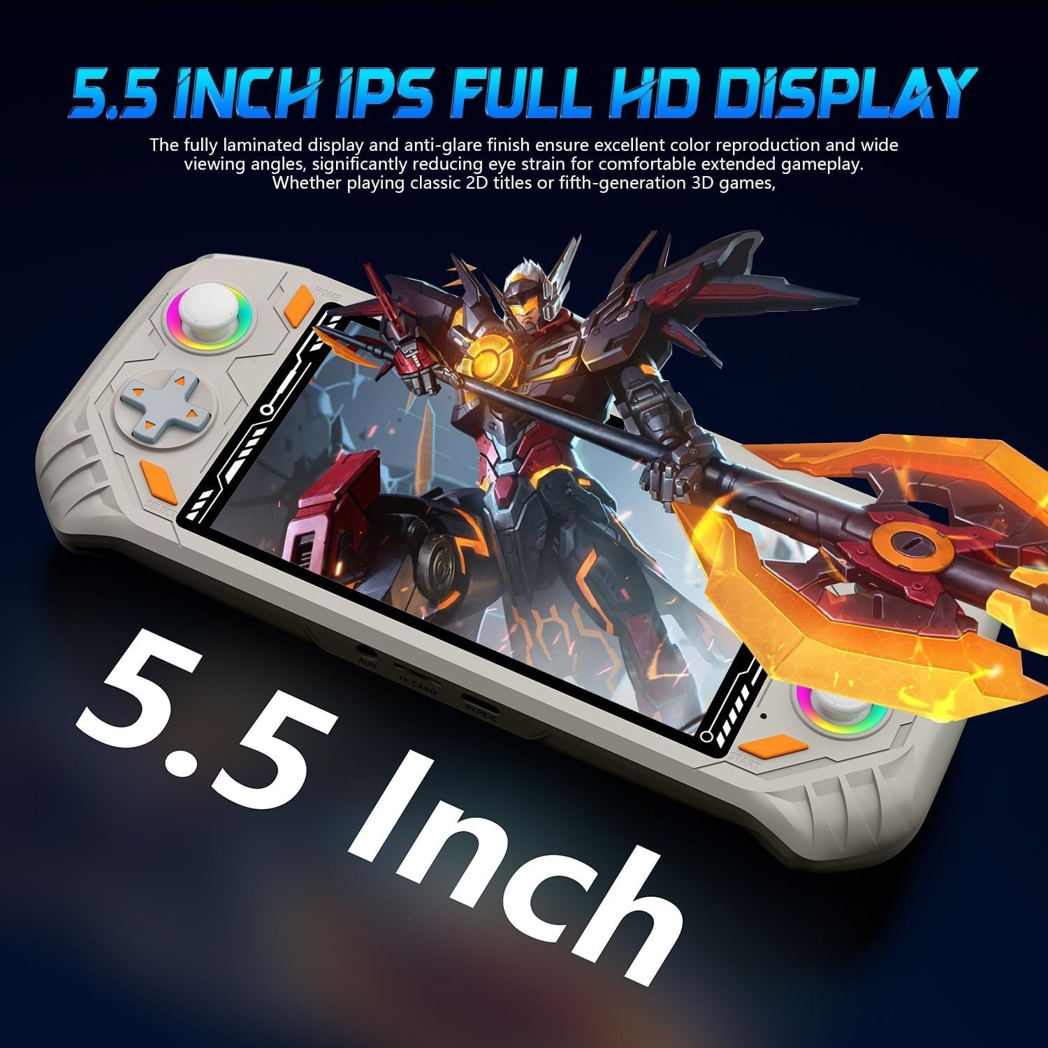 RG52MINI Retro Handheld Gaming Device – 5.5″ IPS Screen, 5000mAh Battery, 64GB
