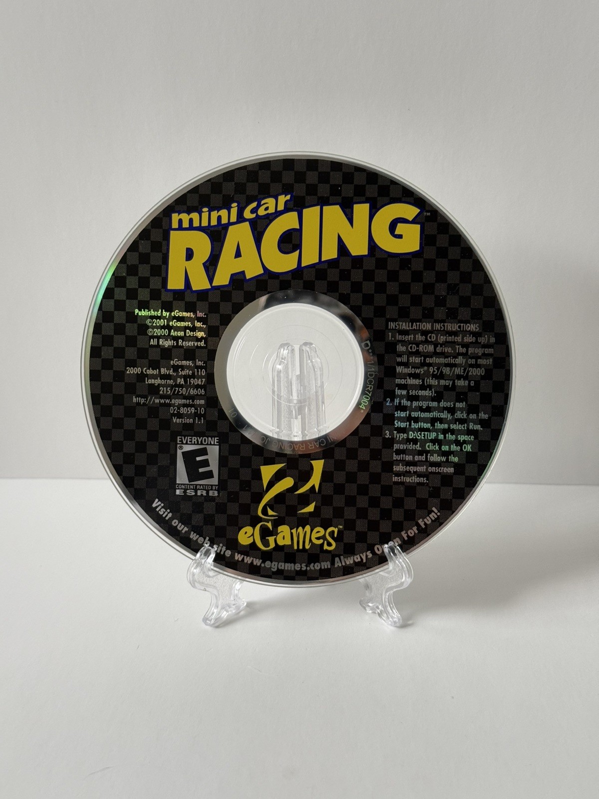 Mini Car Racing PC 2000 eGames Aoon Design Arcade Racing Game CD-ROM Classic