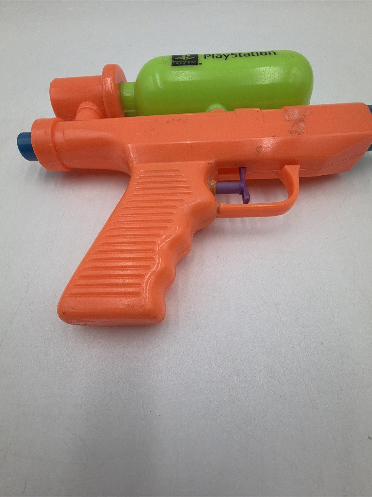 Sony Playstation Water Gun PROMO Orange Green Vintage Video Game Company Ad Toy