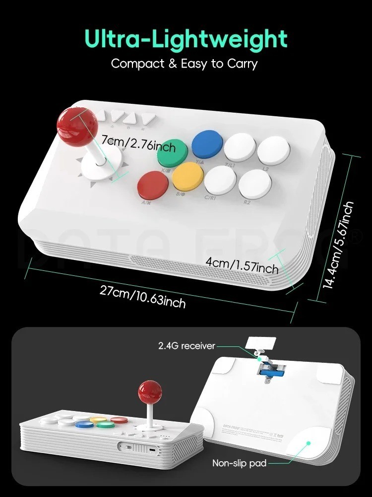 DATA FROG Y5A Wireless Arcade Fight Stick Controller 2.4G for Switch 2 PC