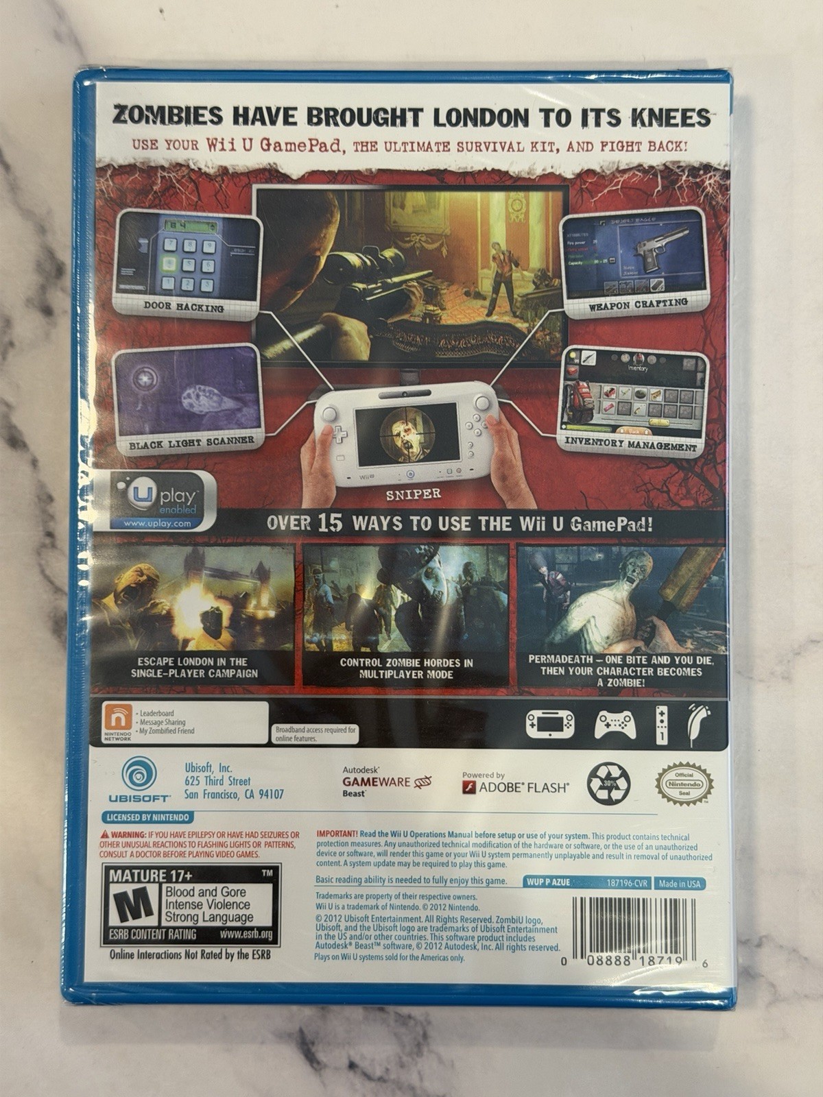 ZombiU Nintendo Wii U NEW & FACTORY SEALED