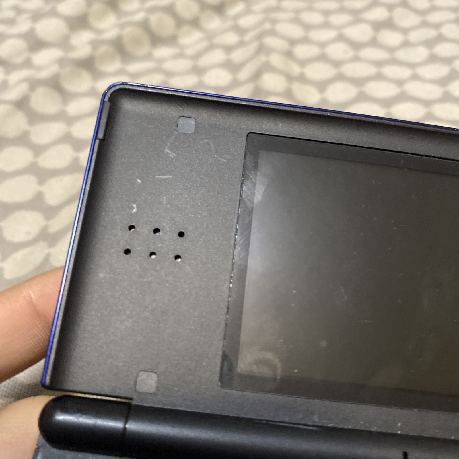 Nintendo DS Lite Blue/Black Handheld Console System With Game No Charger, Stylus