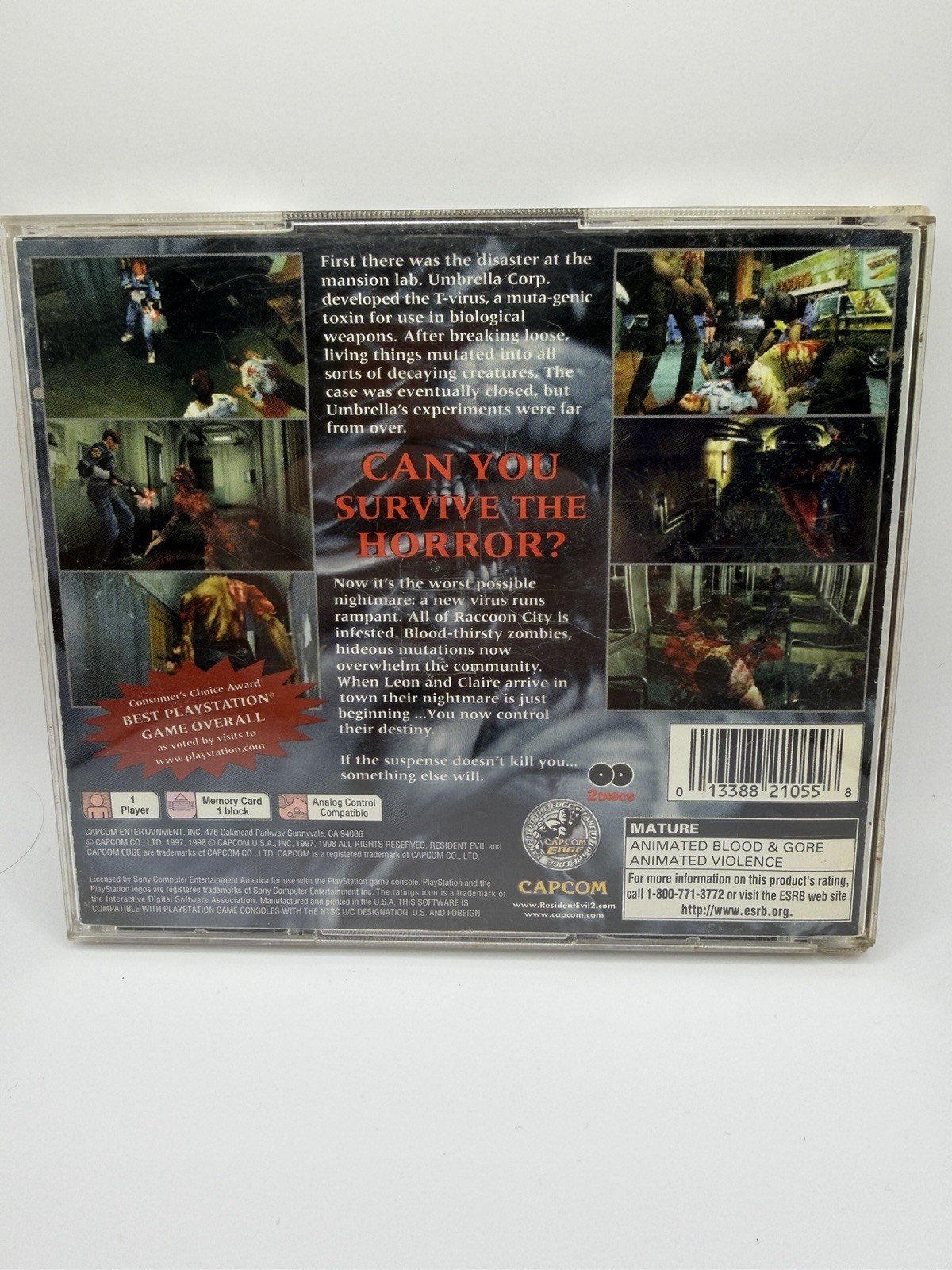 Resident Evil 2 Greatest Hits 1998. Manual With Reg Card! Untested. Read Desc