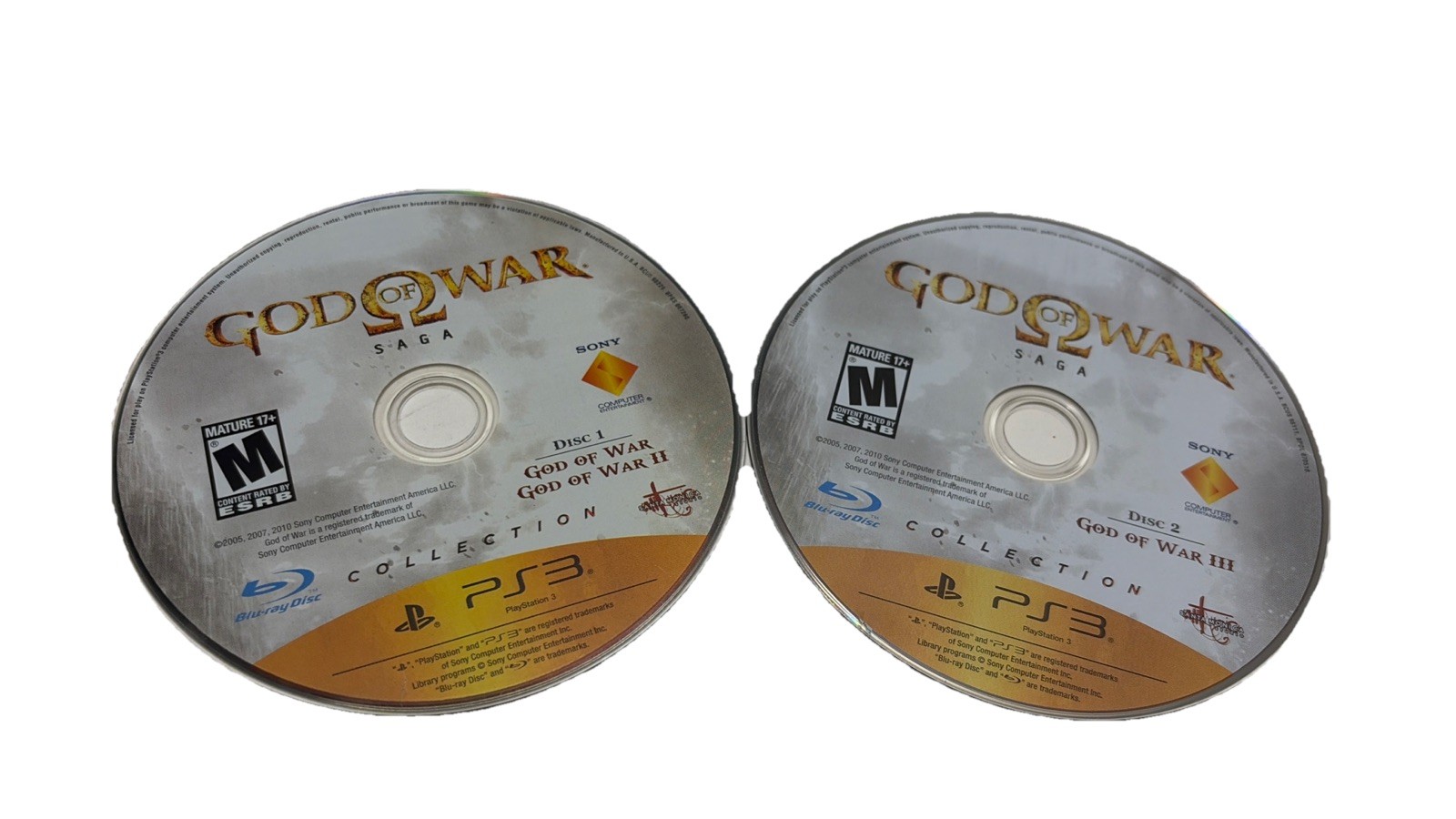 God of War Saga (Sony PlayStation 3, 2012) Disc 1 & 2 – No Case