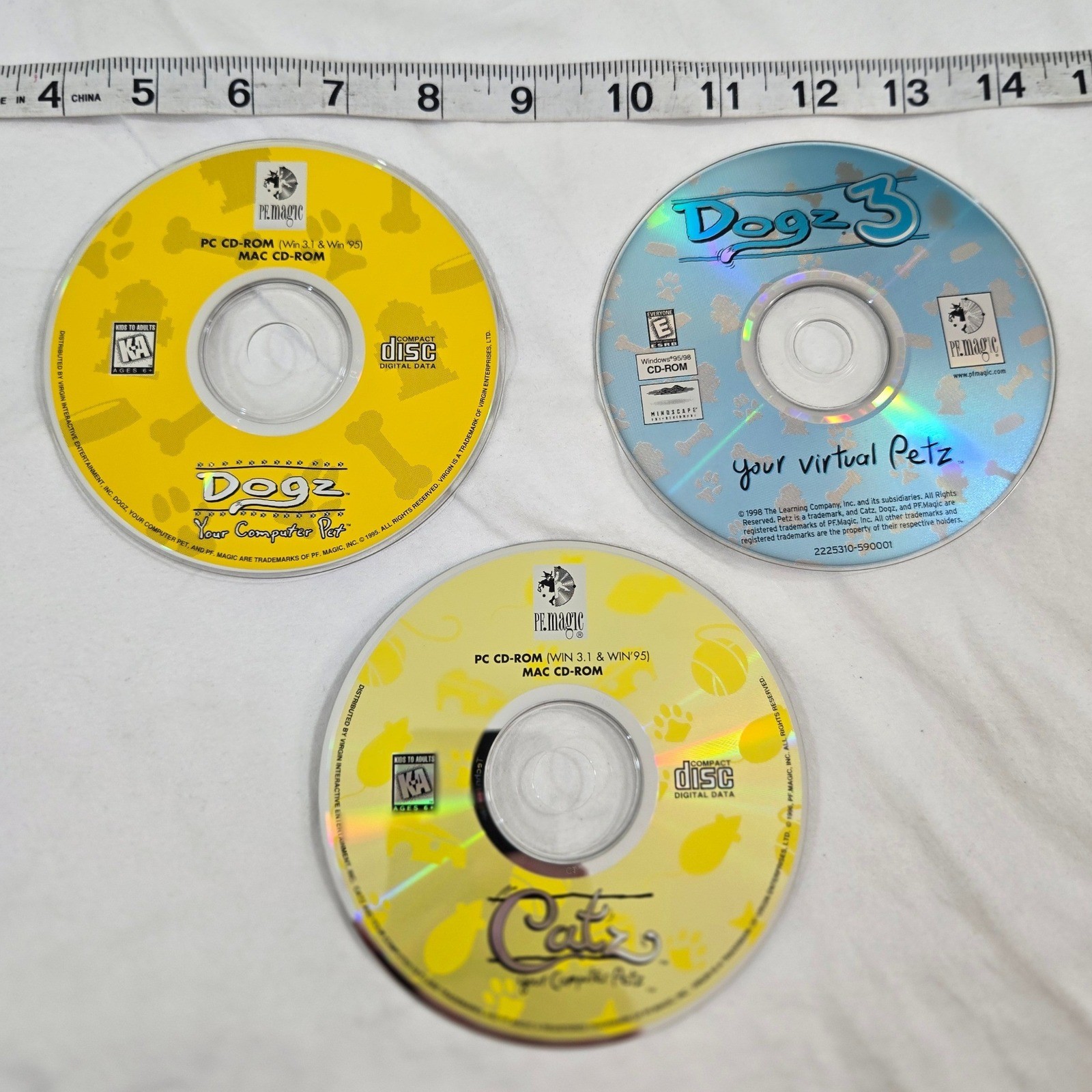 Dogz Catz Petz PC Game Lot Vintage 1995 1998 PF Magic Virtual Pet Retro CD-ROM