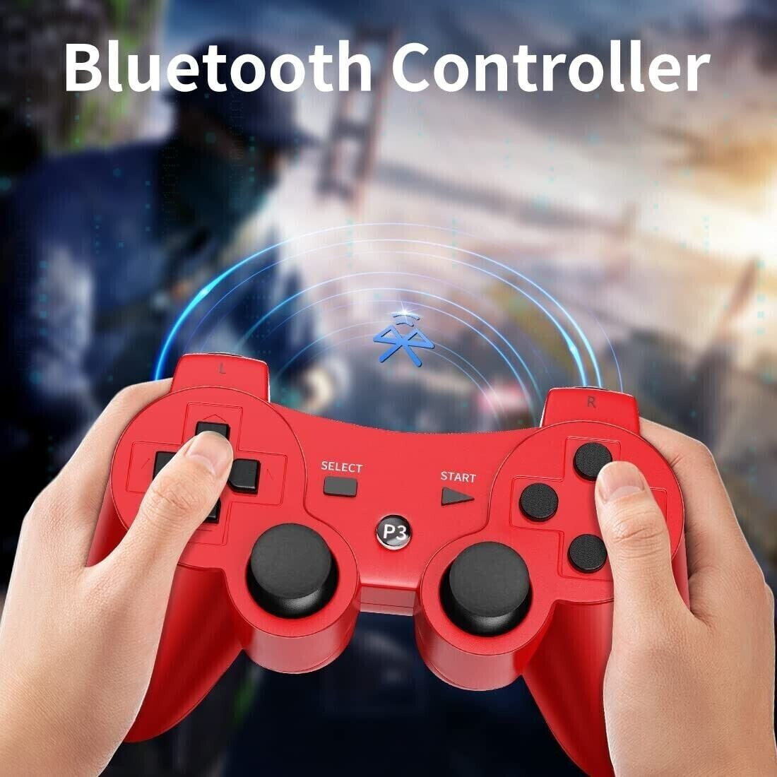 2x Wireless Bluetooth Video Game Controller Pad For PS3 Playstation 3,Black