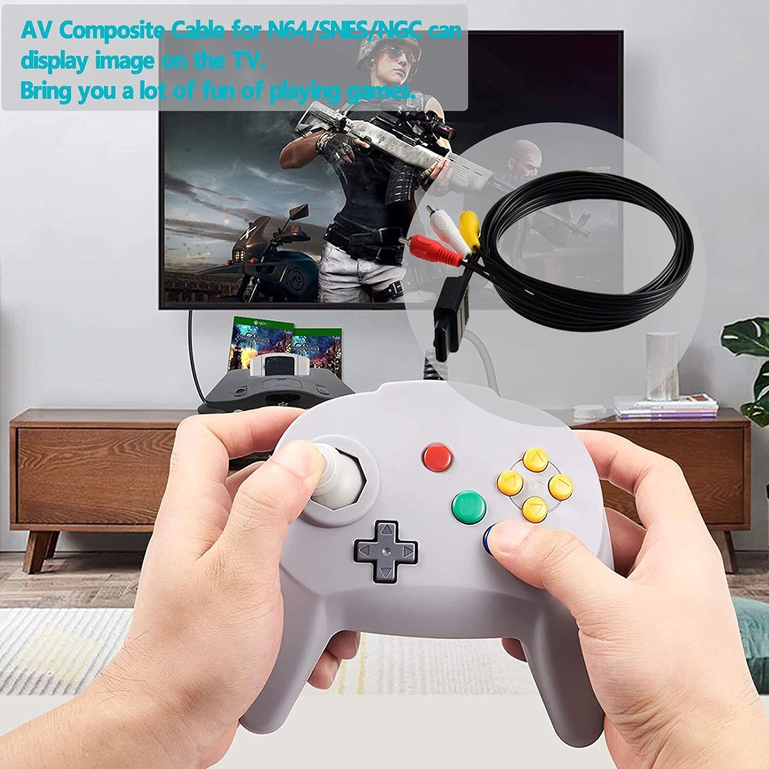 6FT RAC AV TV Audio Video Cable Cord For Super Nintendo SNES N64 Game Cube Lots