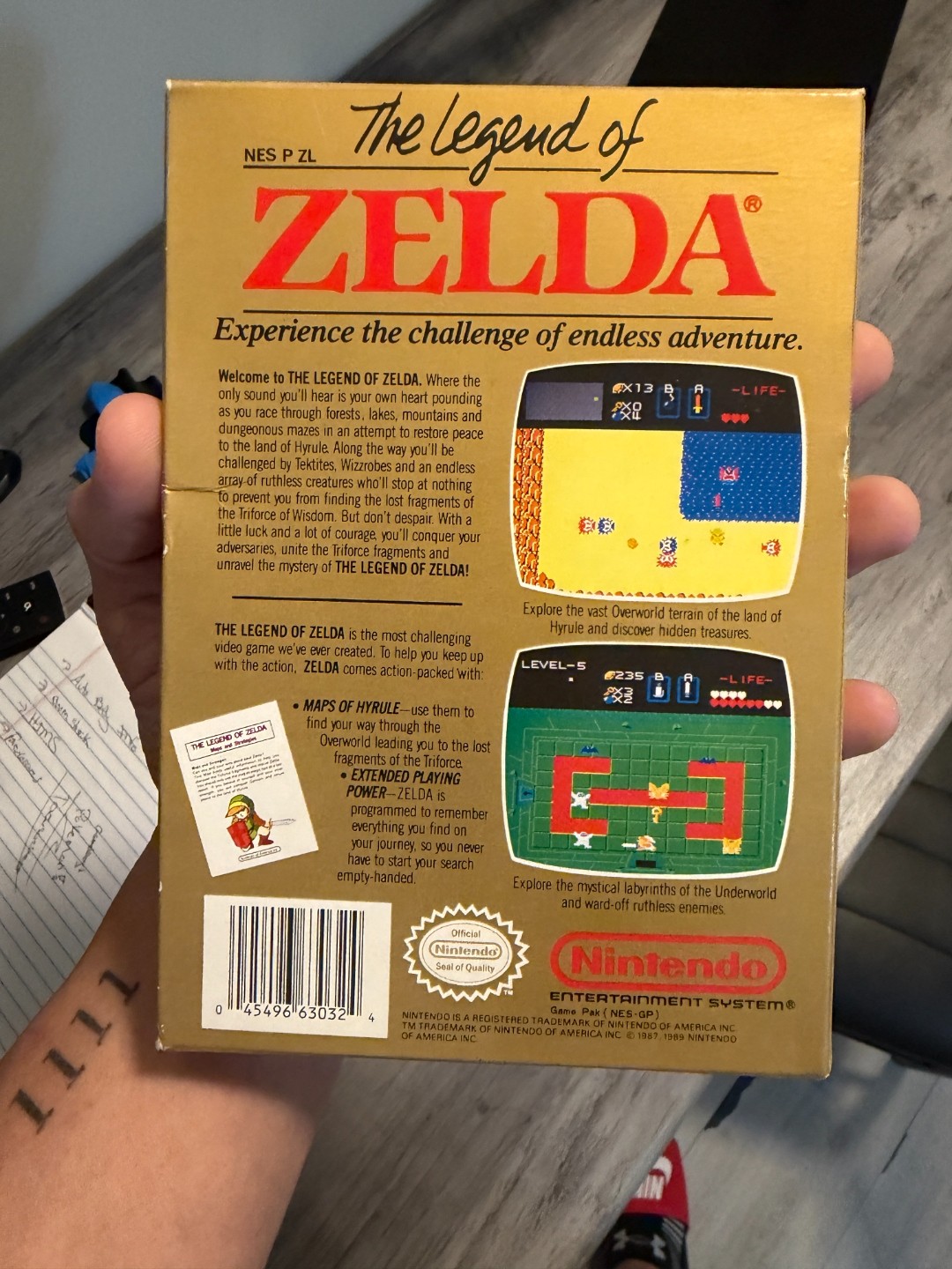 Legend of Zelda Nintendo NES Gold Cartridge + Original Box 1987 No Manual