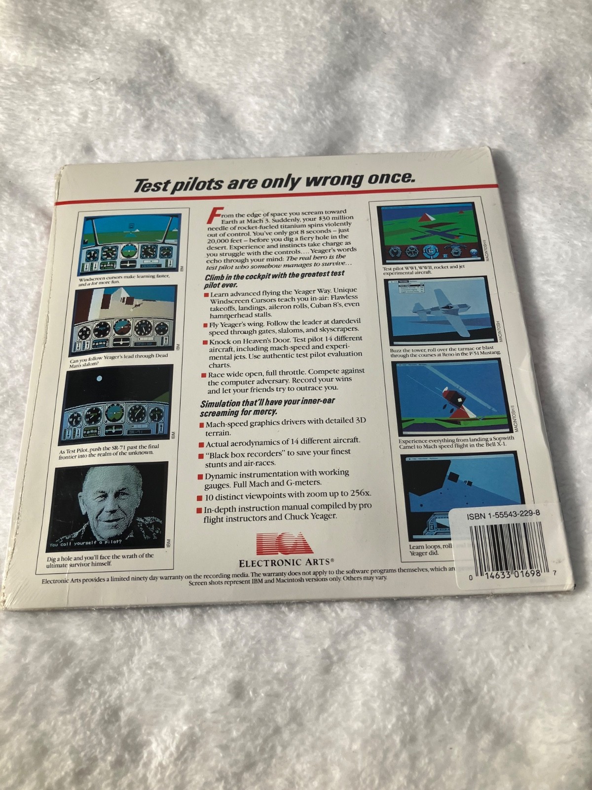 Chuck Yeager’s Advanced Flight Trainer Macintosh 512K Plus SE II Vintage EA Game