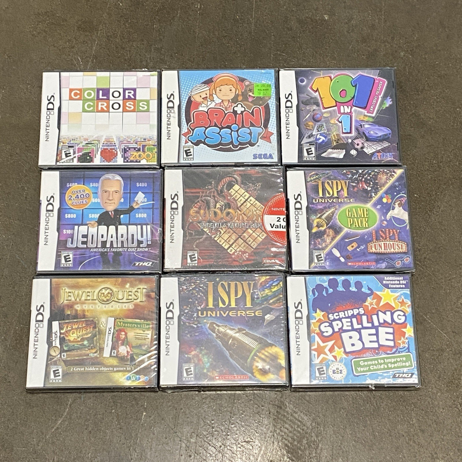 Nintendo DS 24 Game Lot 9 New Sealed & 15 CIB Tested Brain Age Puzzle Jeopardy +