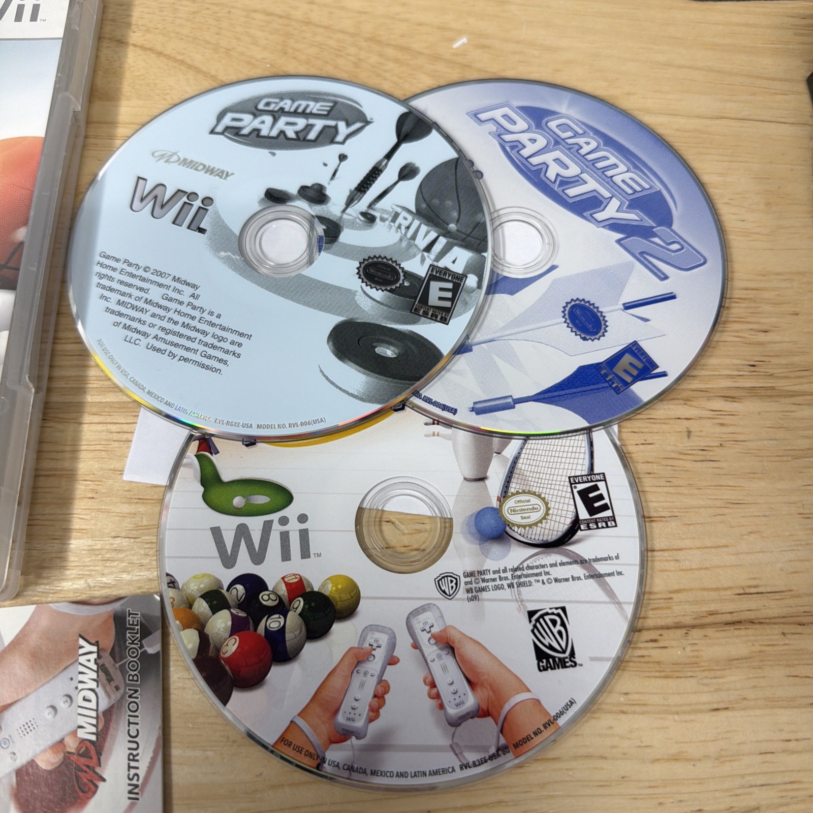 Game Party 1 2 3 Nintendo Wii 3 Game Bundle Tested Working
