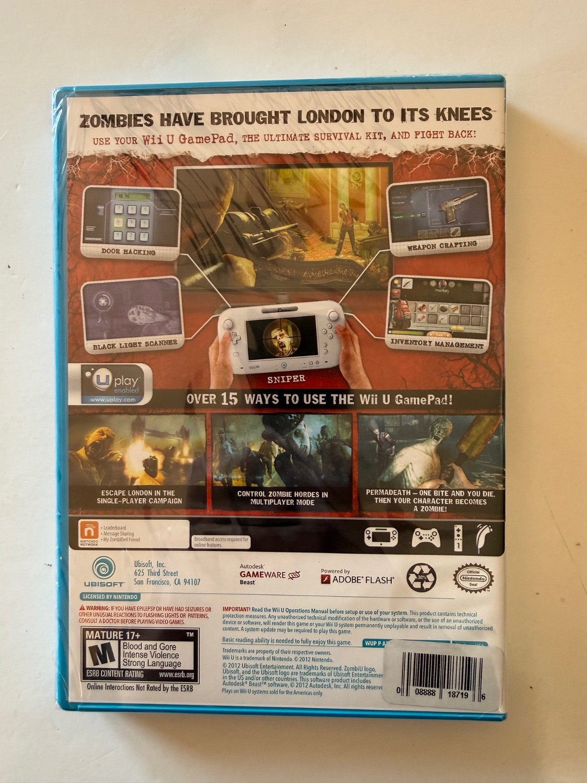 ZombiU (Nintendo Wii U, 2012) New Factory Sealed OOP Zombi Ubisoft Fast Shipping