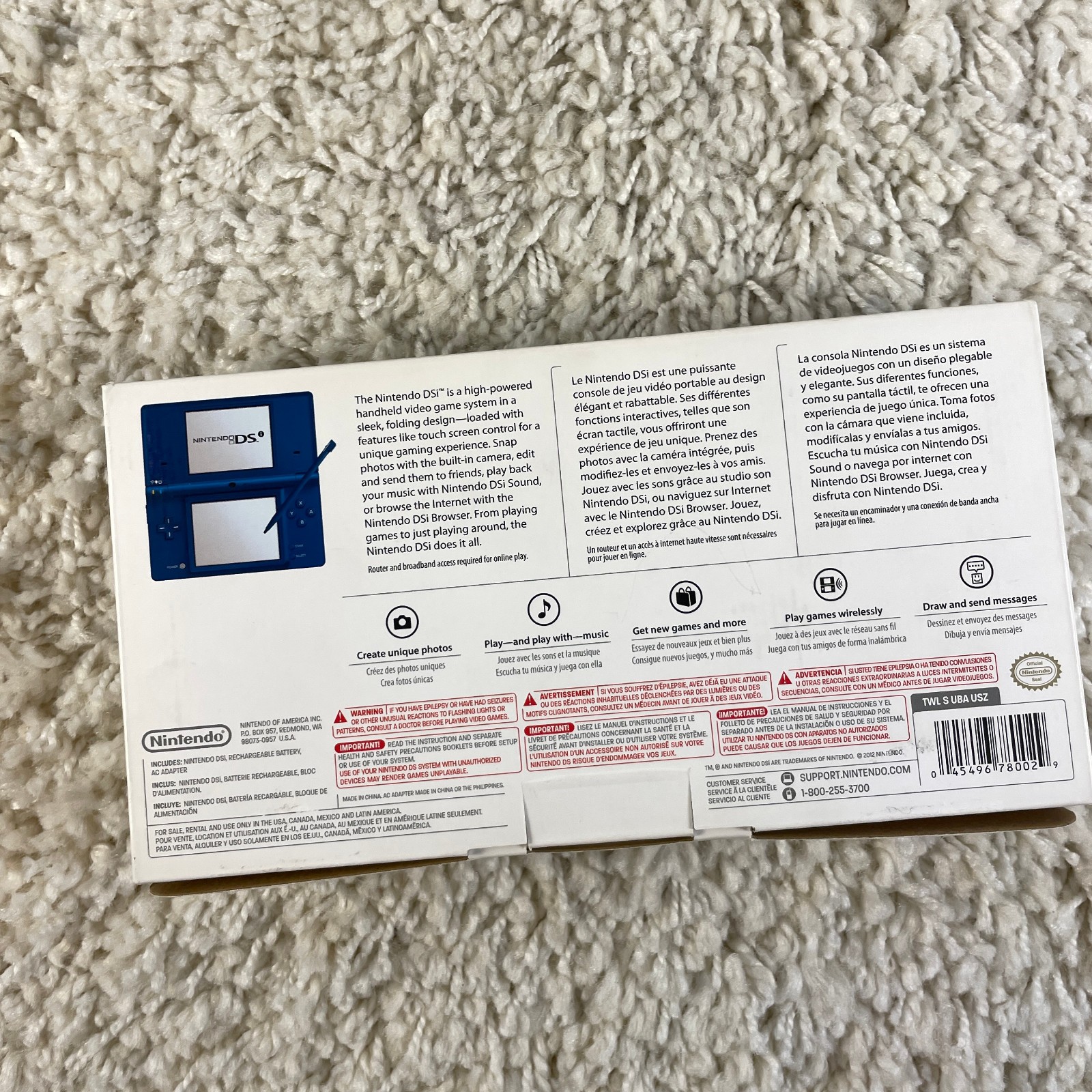 Nintendo DSi Matte Blue Handheld Console System TWL-001 Complete in Box CIB