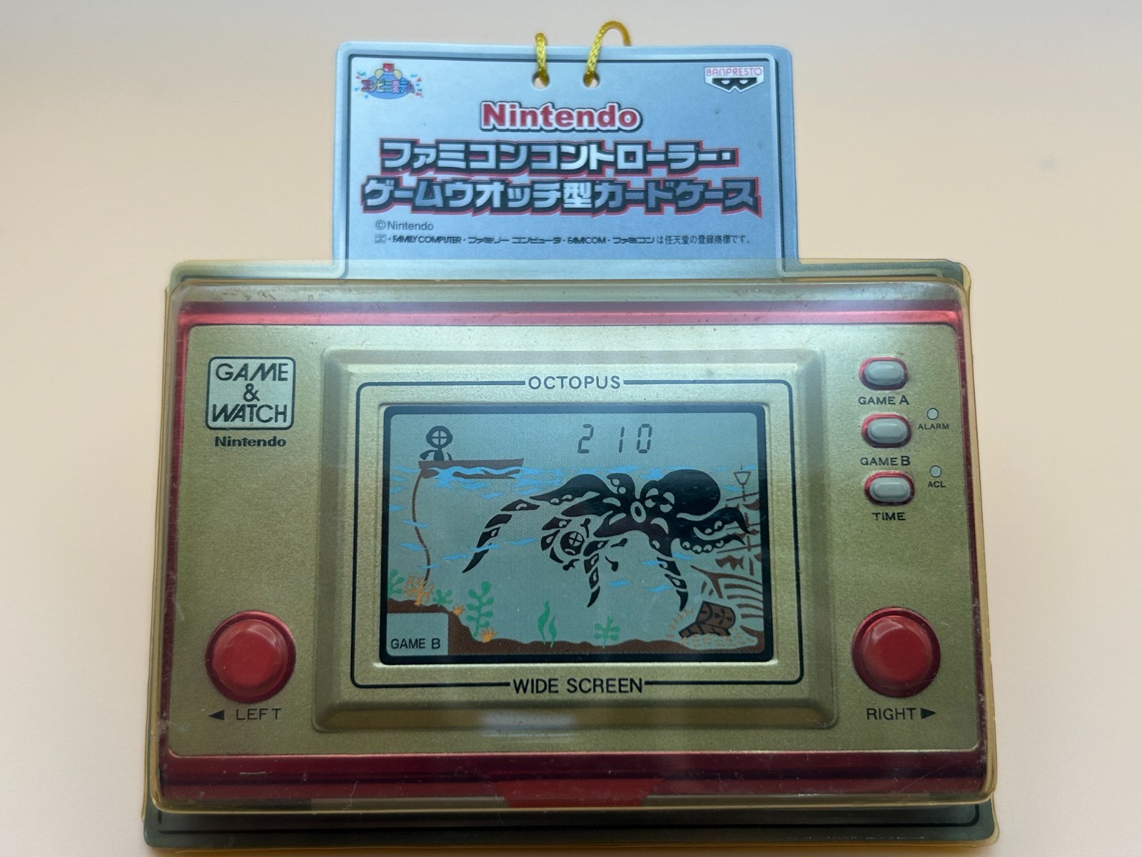 NO GAME Nintendo Game & Watch Banpresto Card Case OCTOPUS Sealed NOS