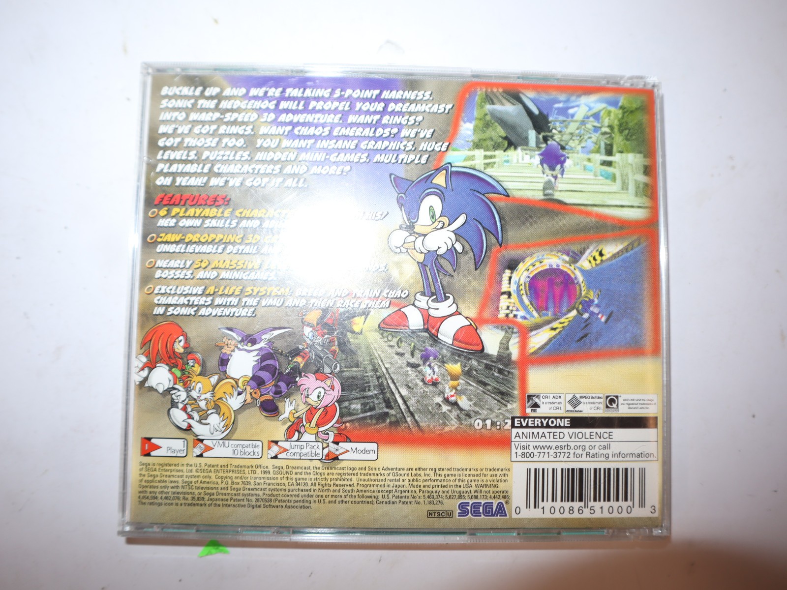 Sonic Adventure (Sega Dreamcast, 1999) CIB