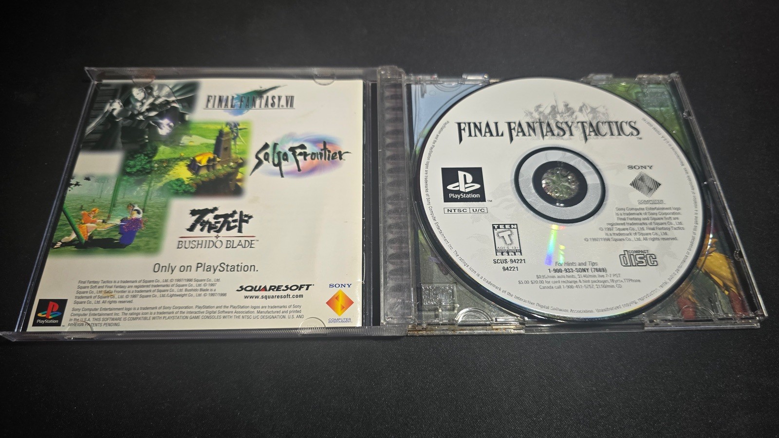 Final Fantasy Tactics Black Label Sony Playstation 1 PS1 LN perfect cnd Complete
