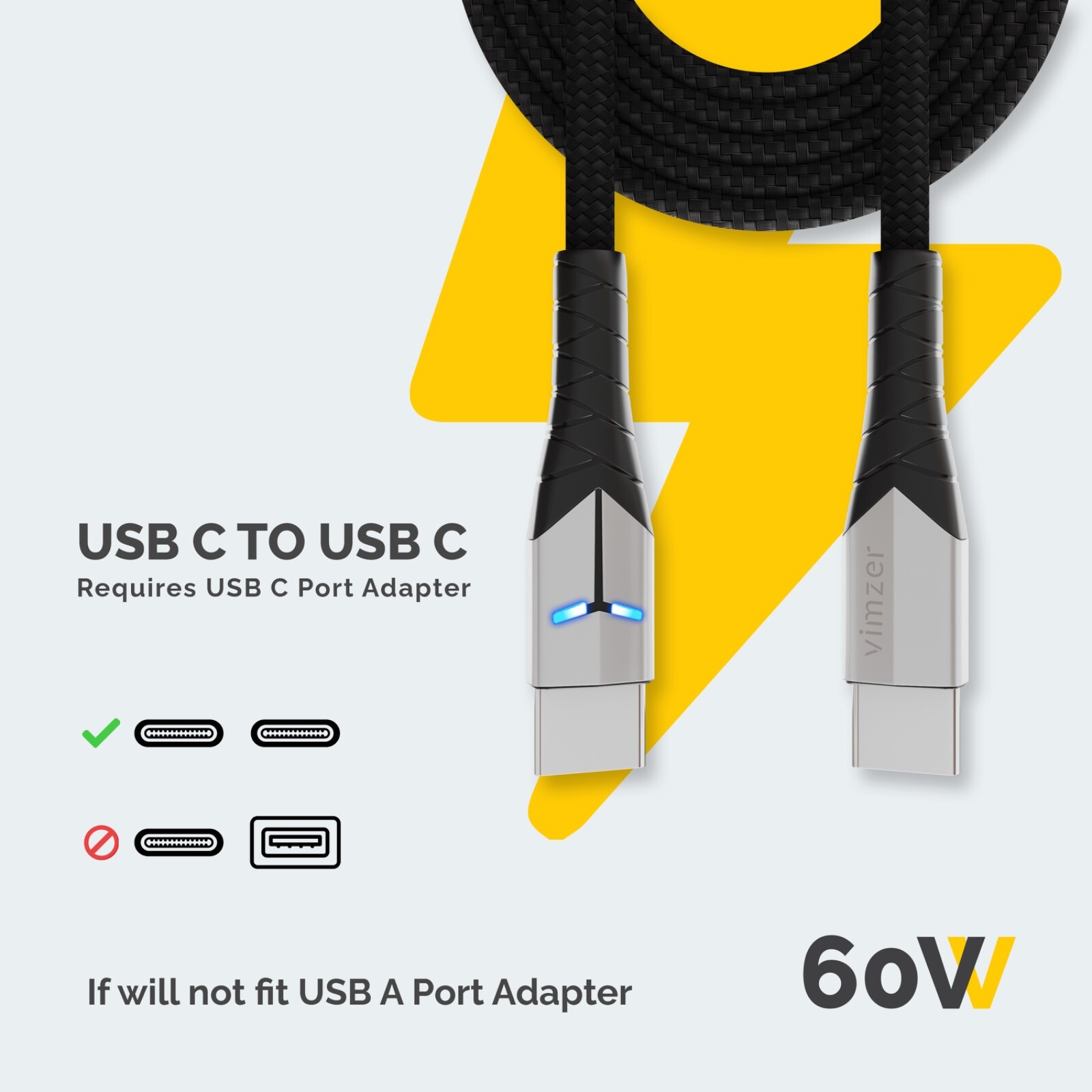 USB C to USB C Cable Fast Charger LED Cord for Sony Playstation 5 PS5 Controller