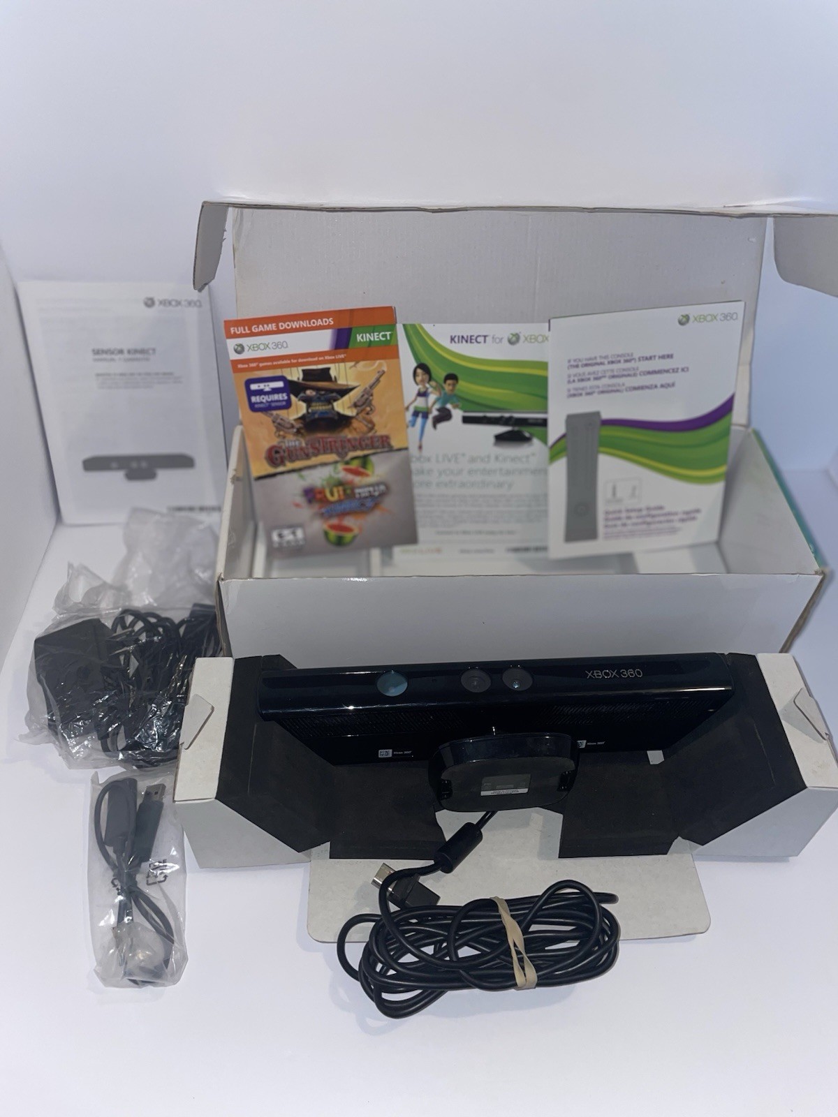🔥 (Tested) Xbox 360 Console Bundle w/ 28 Games, Kinect Sensor, 2 Controllers
