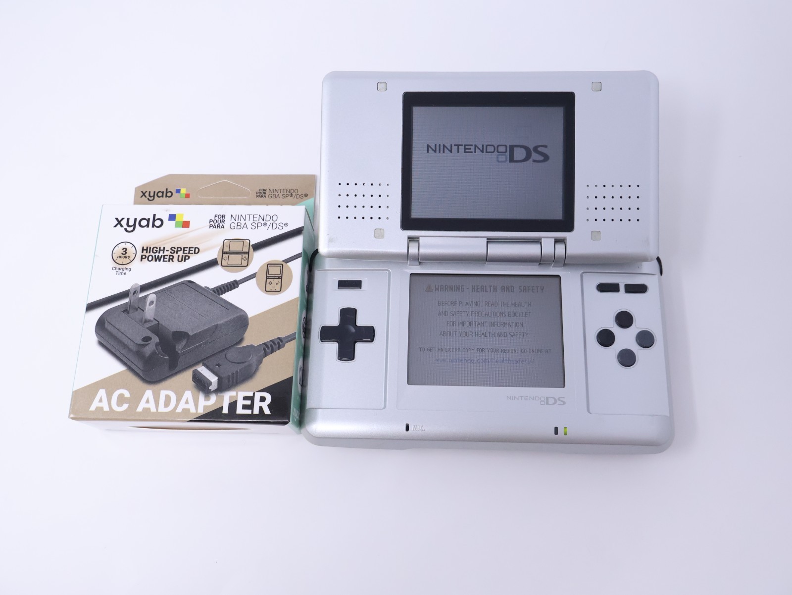 Nintendo DS Handheld Console Tested Working Titanium Silver w/ Charger & Stylus