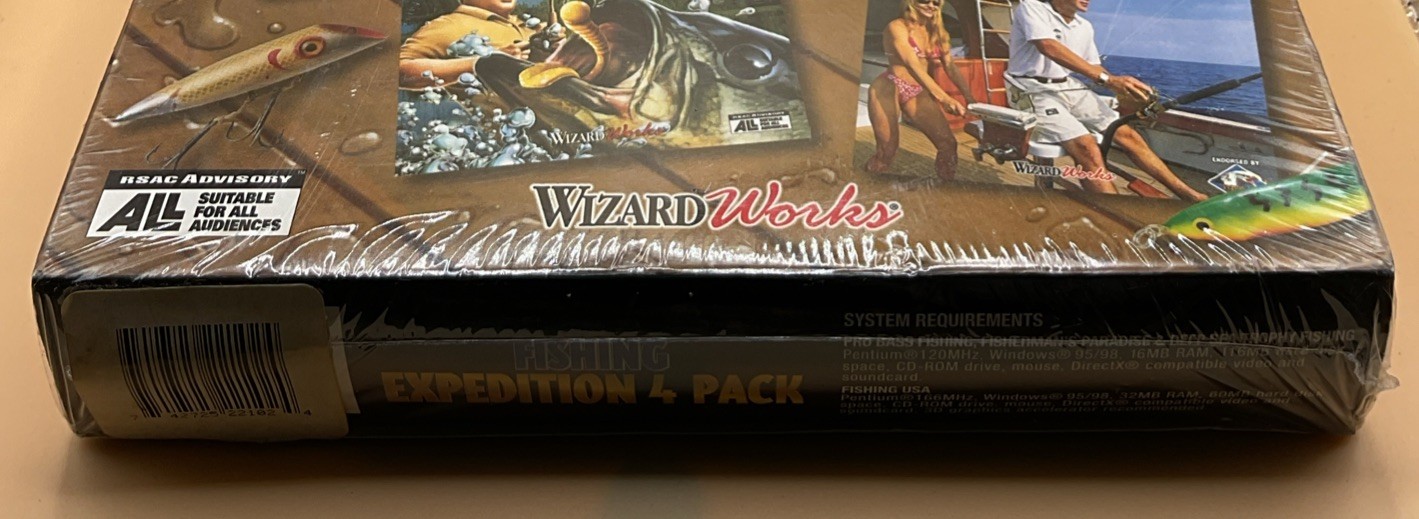 Fishing Expedition 4 Pack PC CD-ROM 1998 **SEALED NEW** Ultimate Fishing w/ Lure