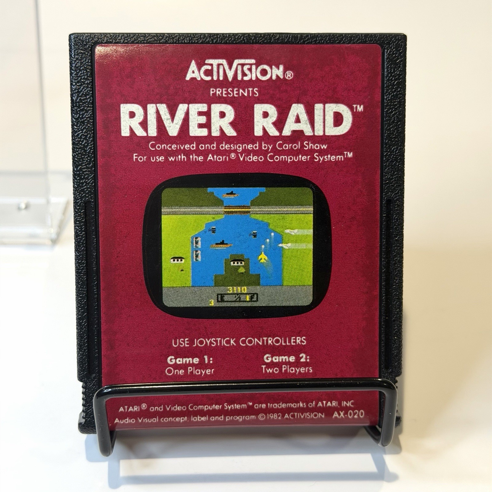 Vintage Activision River Raid Atari 2600 1982 Video Game Cartridge Tested-WORKS!