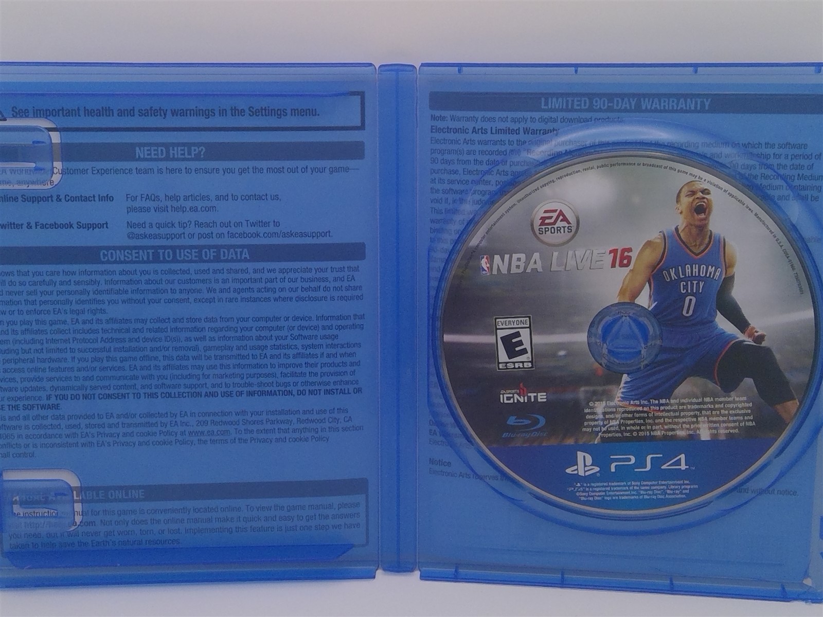 NBA Live 16 (PlayStation 4) Russell Westbrook Cover – Complete Tested Working