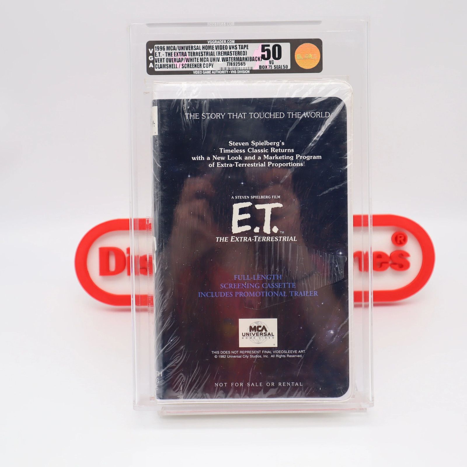 VHS ET / E.T. THE EXTRA TERRESTRIAL – CLAMMSHELL SCREENER! VGA GRADED 50 Sealed!