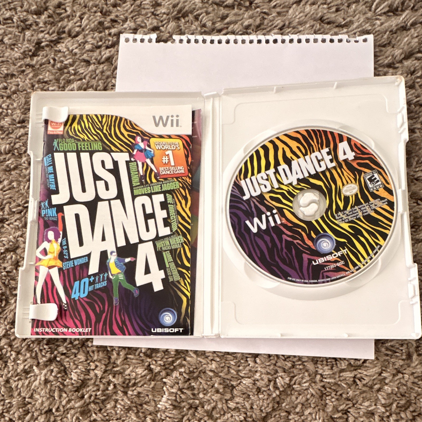 Ubisoft Just Dance 4 Nintendo Wii Disc w/ Case Manual Multiplayer NTSC-U/C E10+