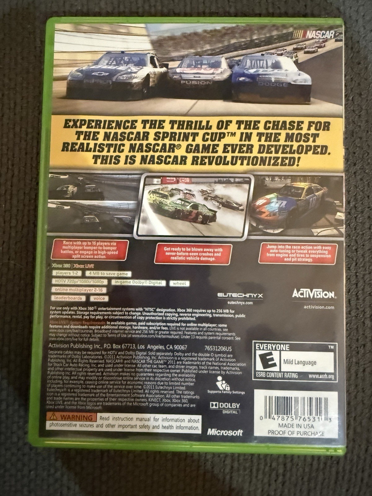 NASCAR The Game 2011 (Microsoft Xbox 360, 2011)