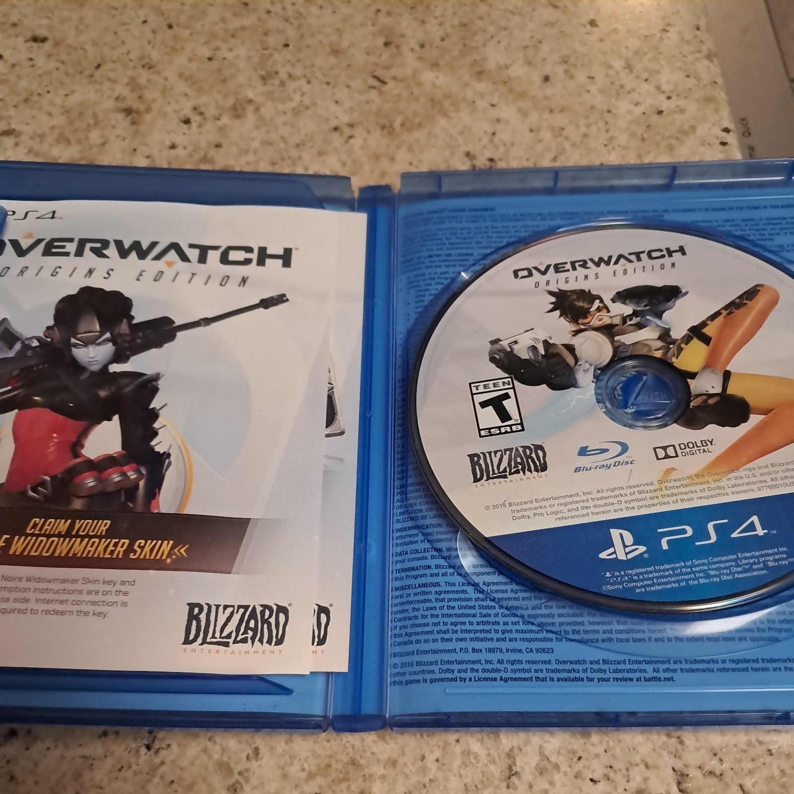 Overwatch Origins Edition PS4 PlayStation 4 Noire Widowmaker Skin Exp. READ