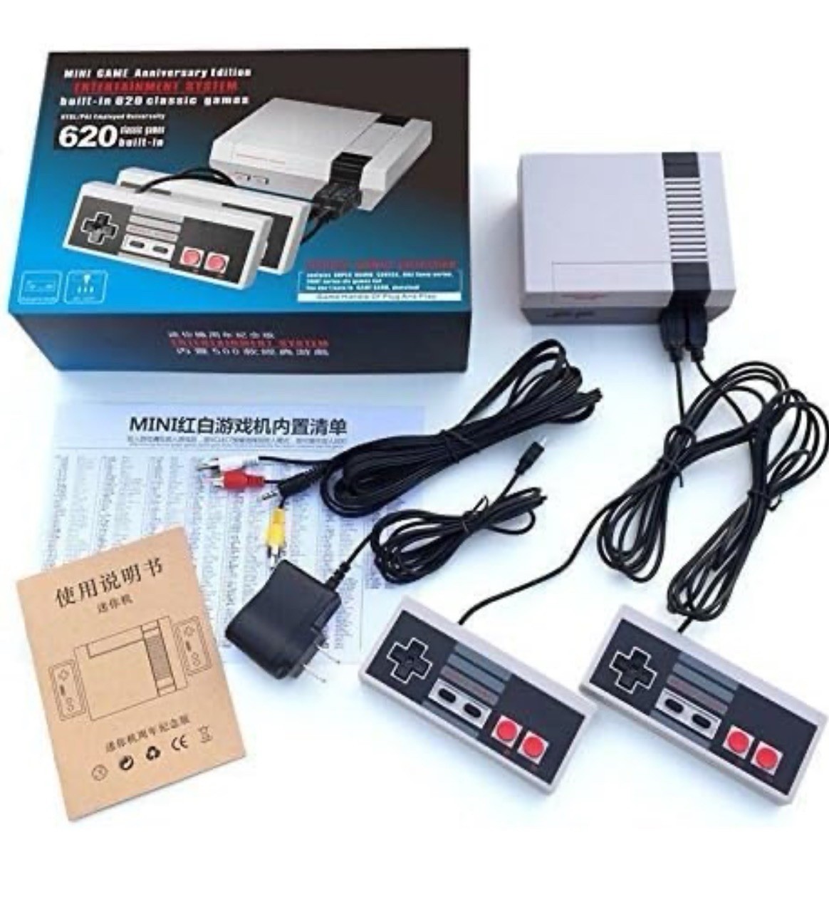 New Mini Anniversary Edition Video Game Console 620 Built In Games W/2 Control