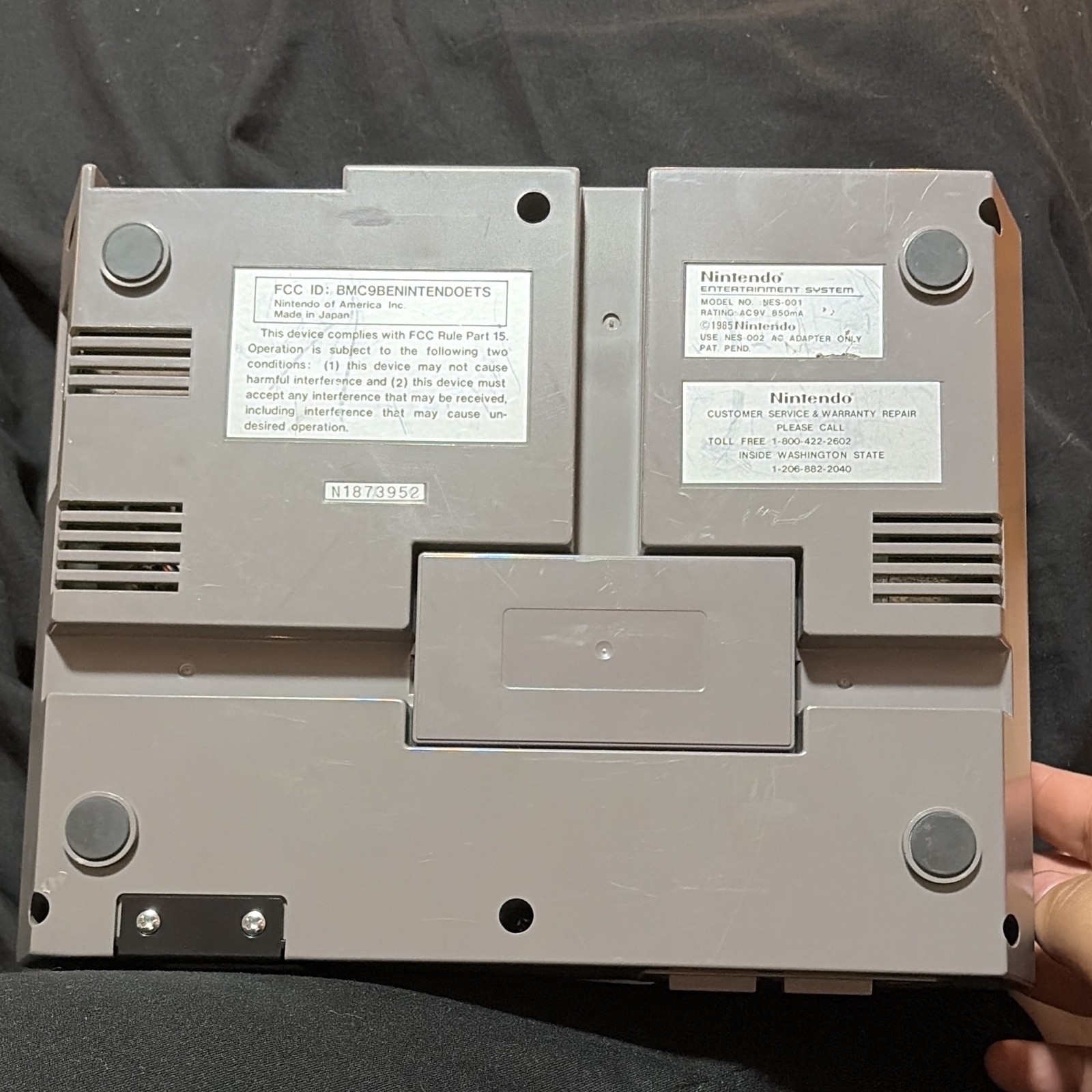 Nintendo Entertainment System NES Home Console Gray Composite RCA