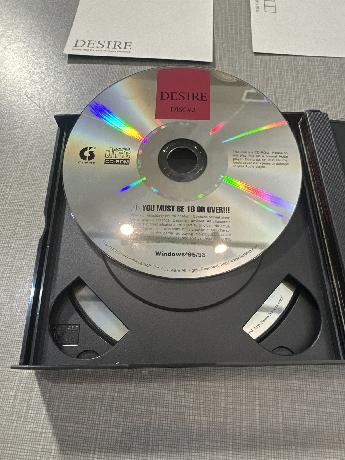 Anime Desire CD ROM 1999 2Cd 3 Promo Post Cards 1998 Sexy Inv26-01