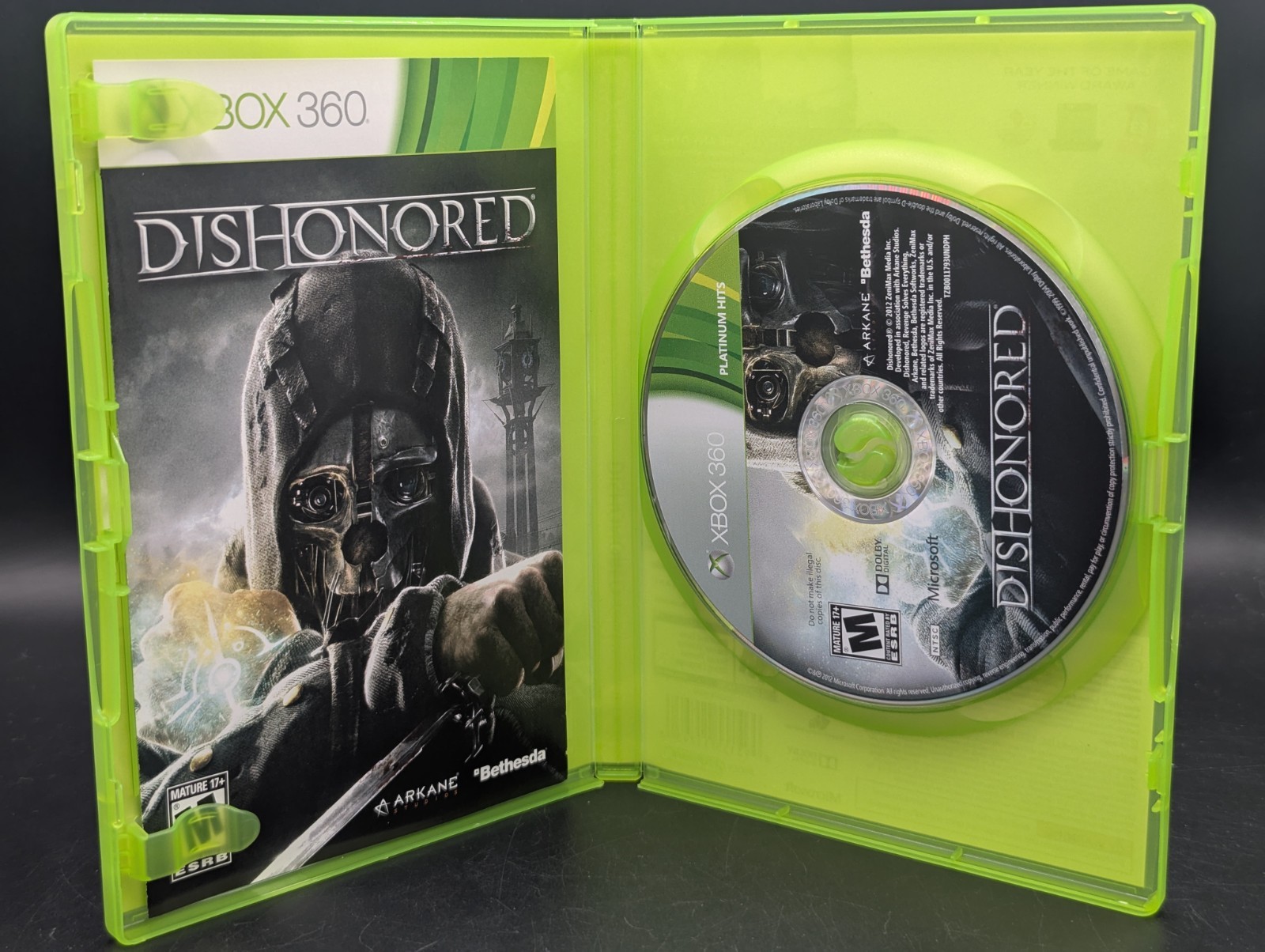 Dishonored (Microsoft Xbox 360 ) CIB – Mint Disc – Pristine – Tested