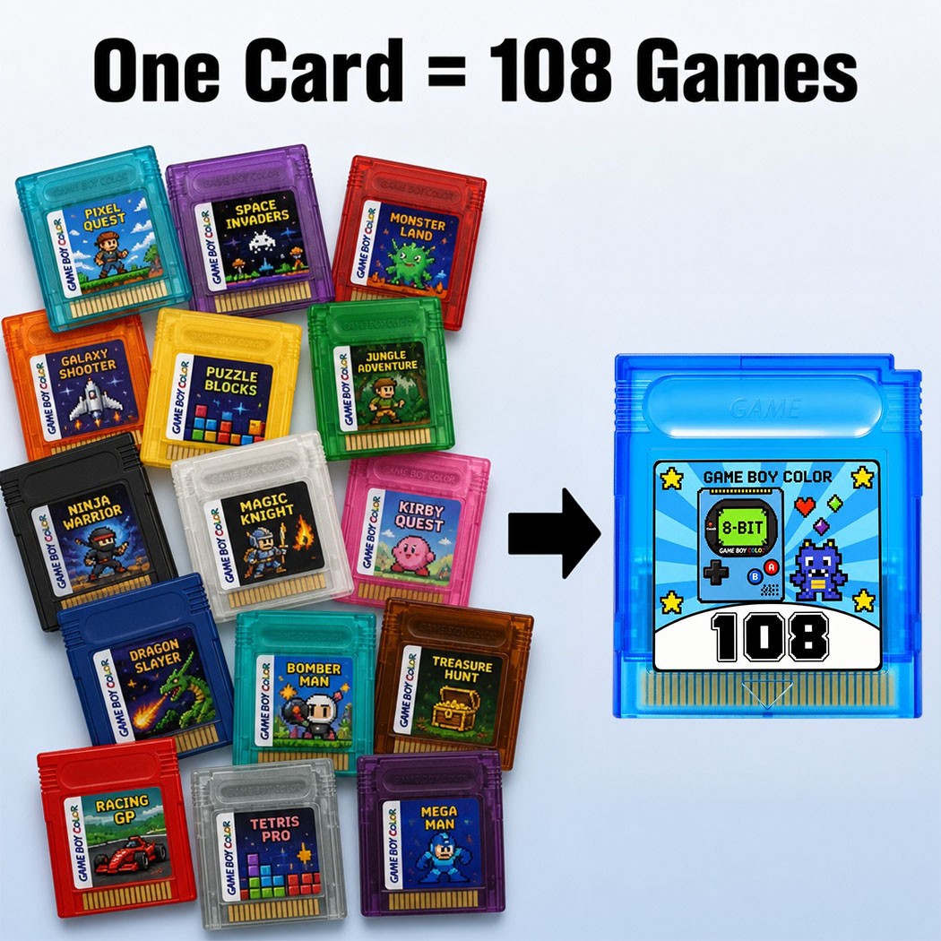 Classic 108 Game Cartridge Game Boy Color GBC Card series For Handheld Console