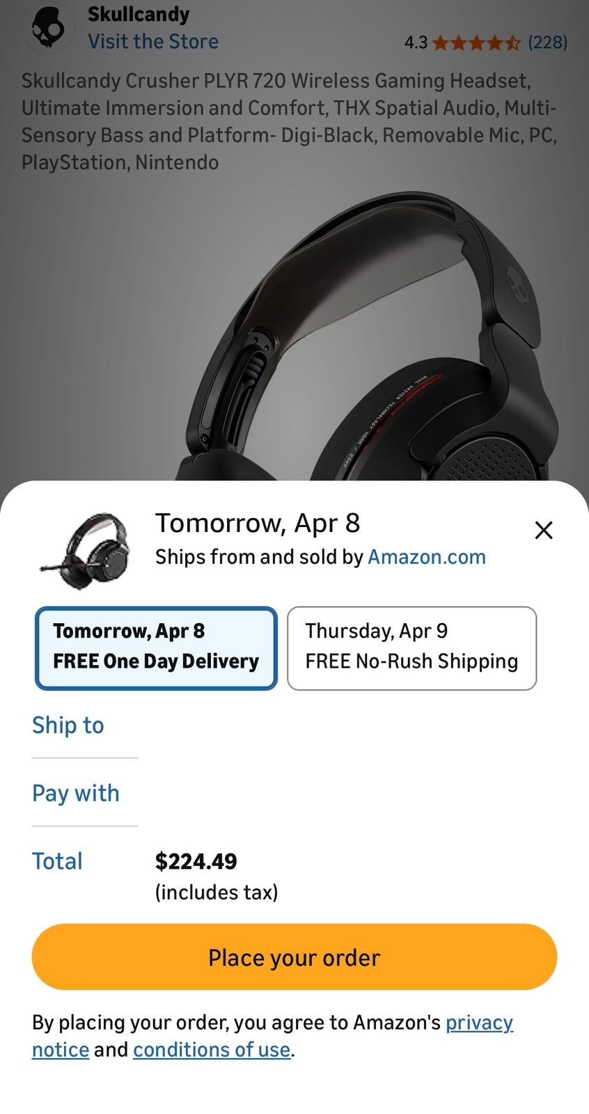 Skullcandy Crusher PLYR 720 Wireless Gaming Headset