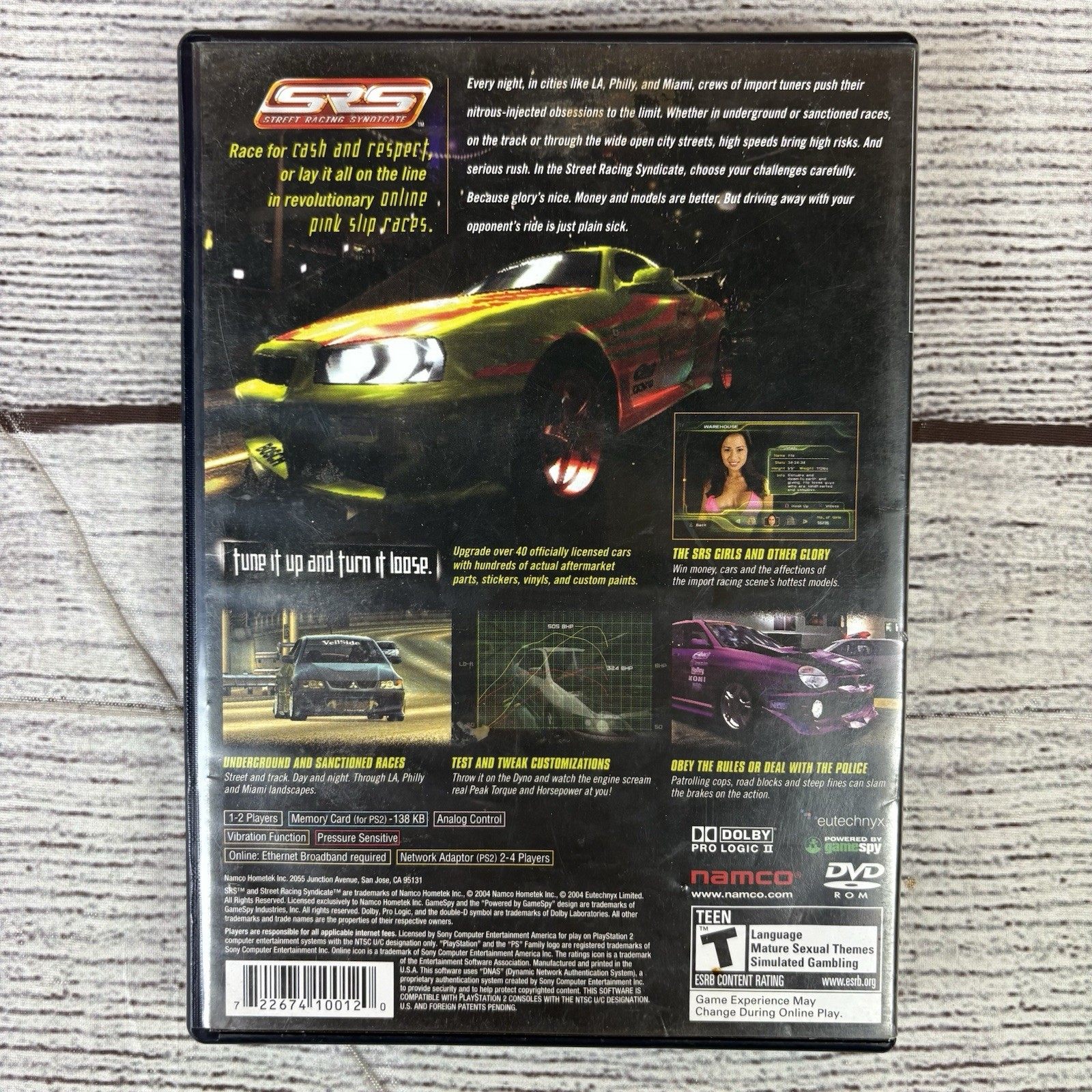 Sony PlayStation 2 Street Racing Syndicate SRS Racing / Action Video Game