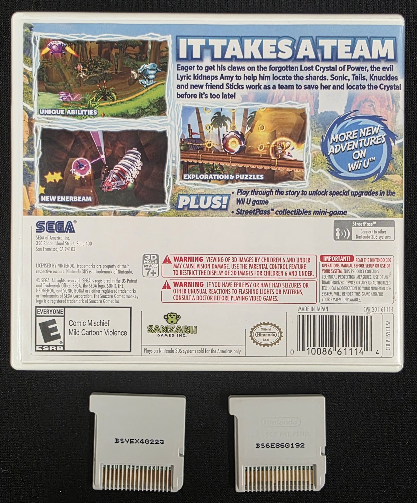Sonic Boom: Shattered Crystal + Fire & Ice Bundle (Nintendo 3DS) Lot Tested