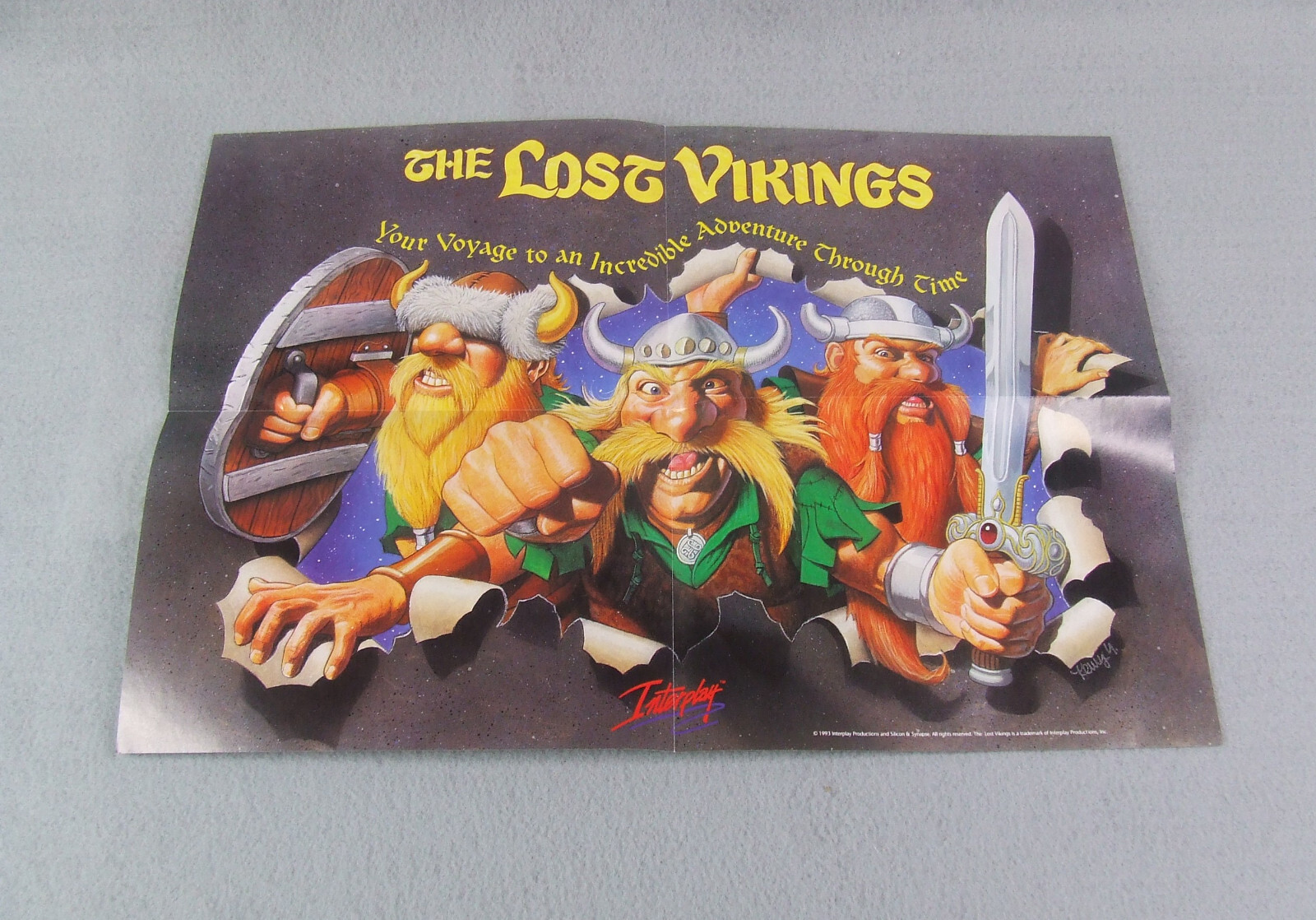 The Lost Vikings Poster 1993 Interplay Productions 17″ x 12″