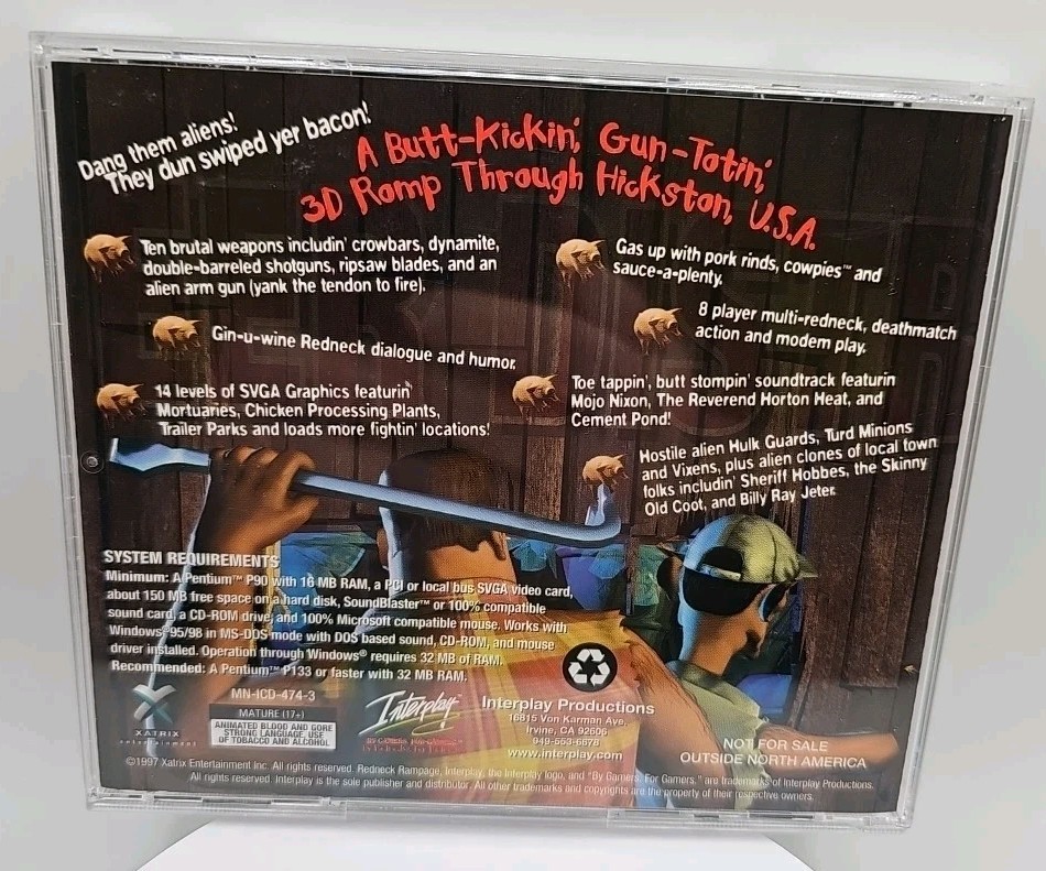 Redneck Rampage (PC, CD-ROM, 1997) Interplay Productions Xatrix Entertainment