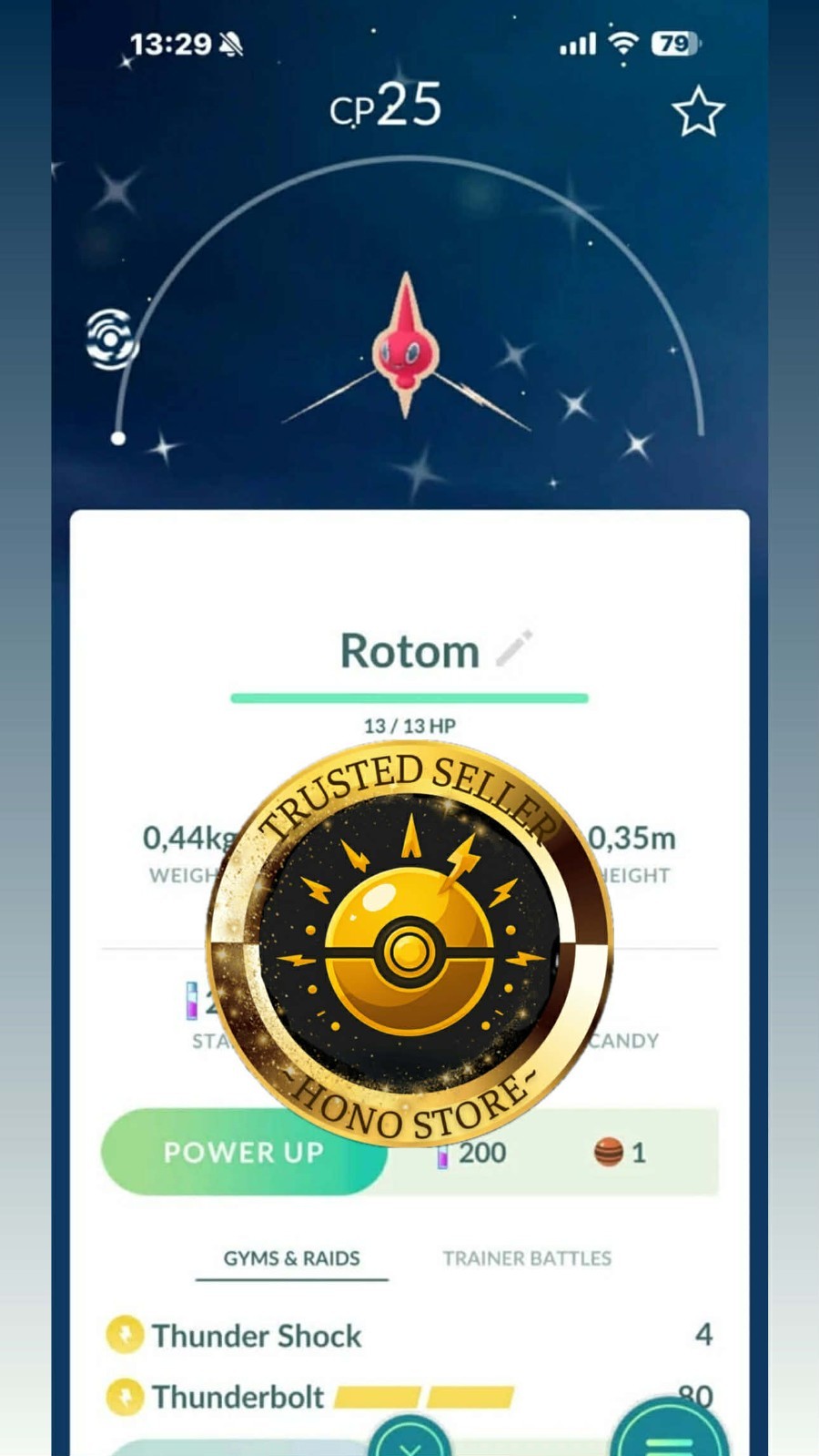 Pokemon G0 – Shiny Rotom leve 1 —– P T C rare