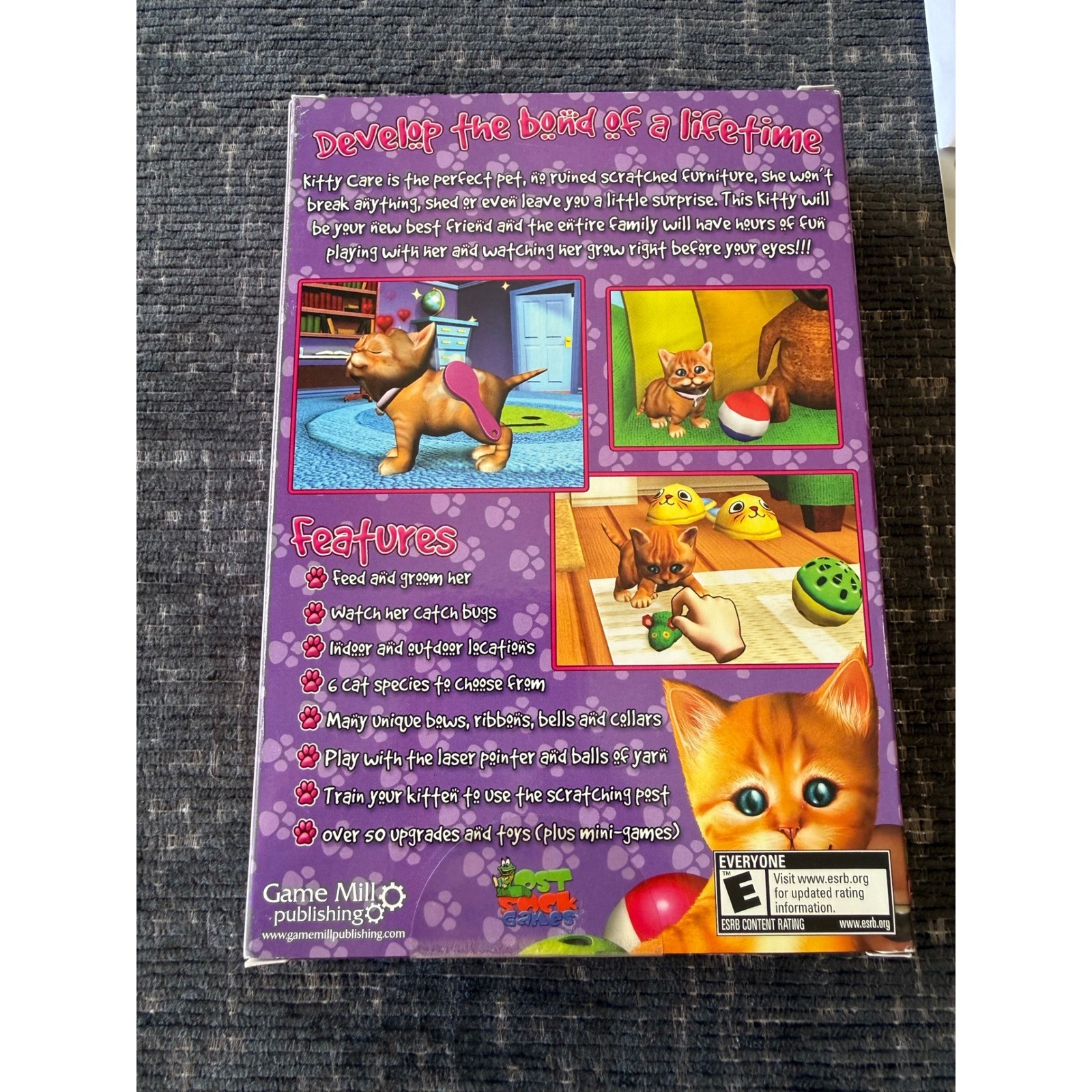 Kitty Care PC CD-ROM Game Kids Big Box Virtual Pet