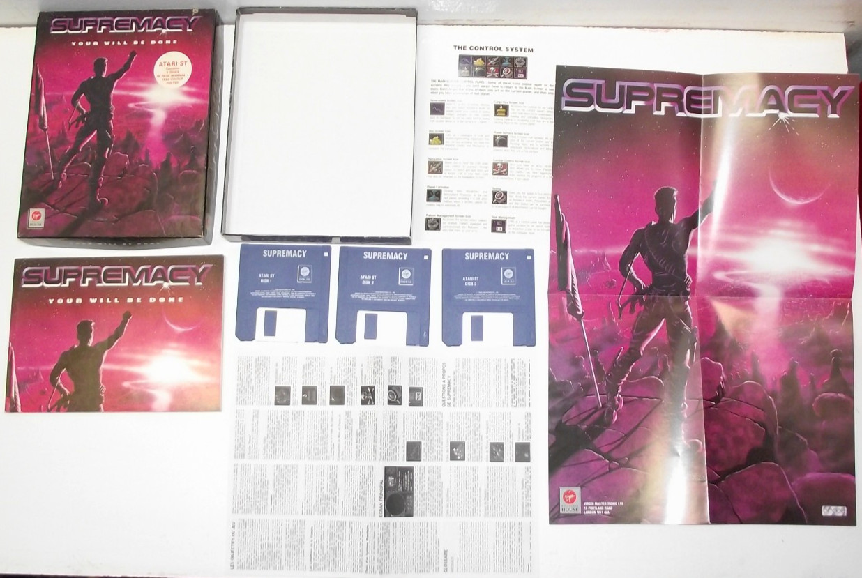 Supremacy: Your Will Be Done (Atari ST) COMPLETE IN BOX Virgin Overlord