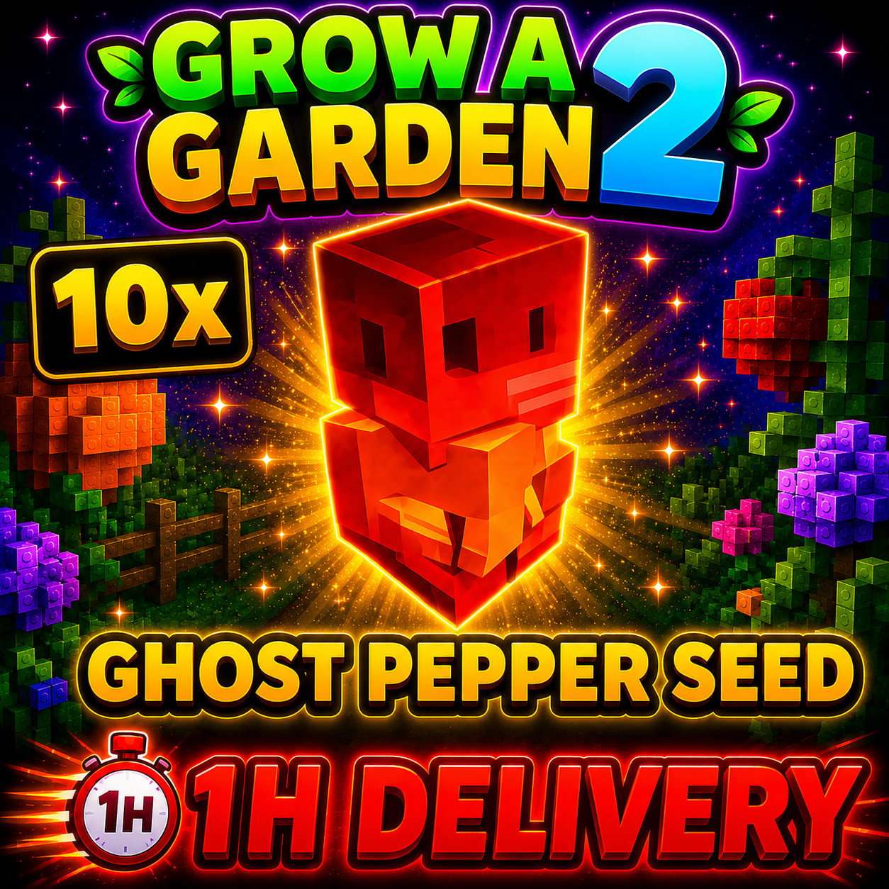 🪴Grow a Garden 2🪴 | 🌶️ 10x GHOST PEPPER SEED🌶️ | 🔴1 HOUR DELIVERY🔴